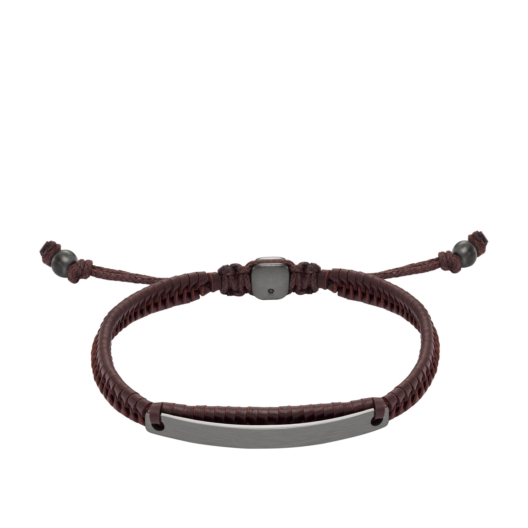 Fossil Men's Elliott Brown Leather ID Bracelet