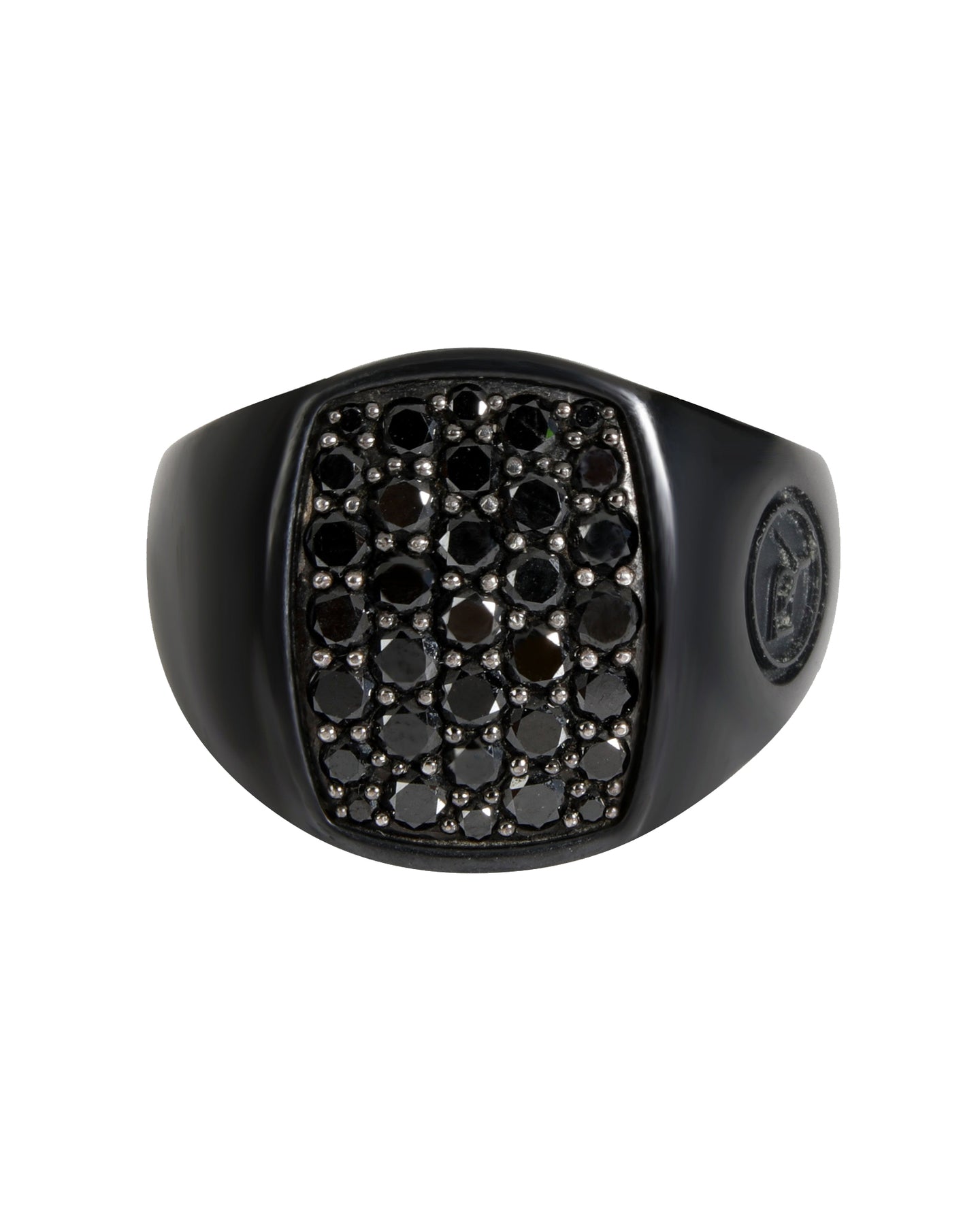 David Yurman Pave Collection Diamond Signet Ring in Titanium 1/1 Ctw