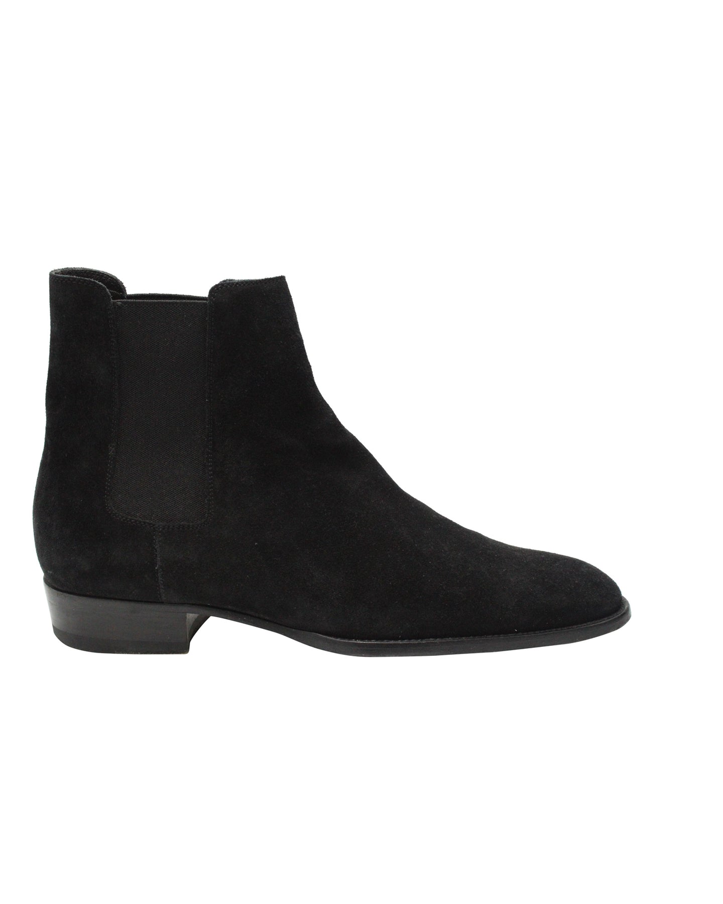 Saint Laurent Wyatt Chelsea Boots in Black Suede