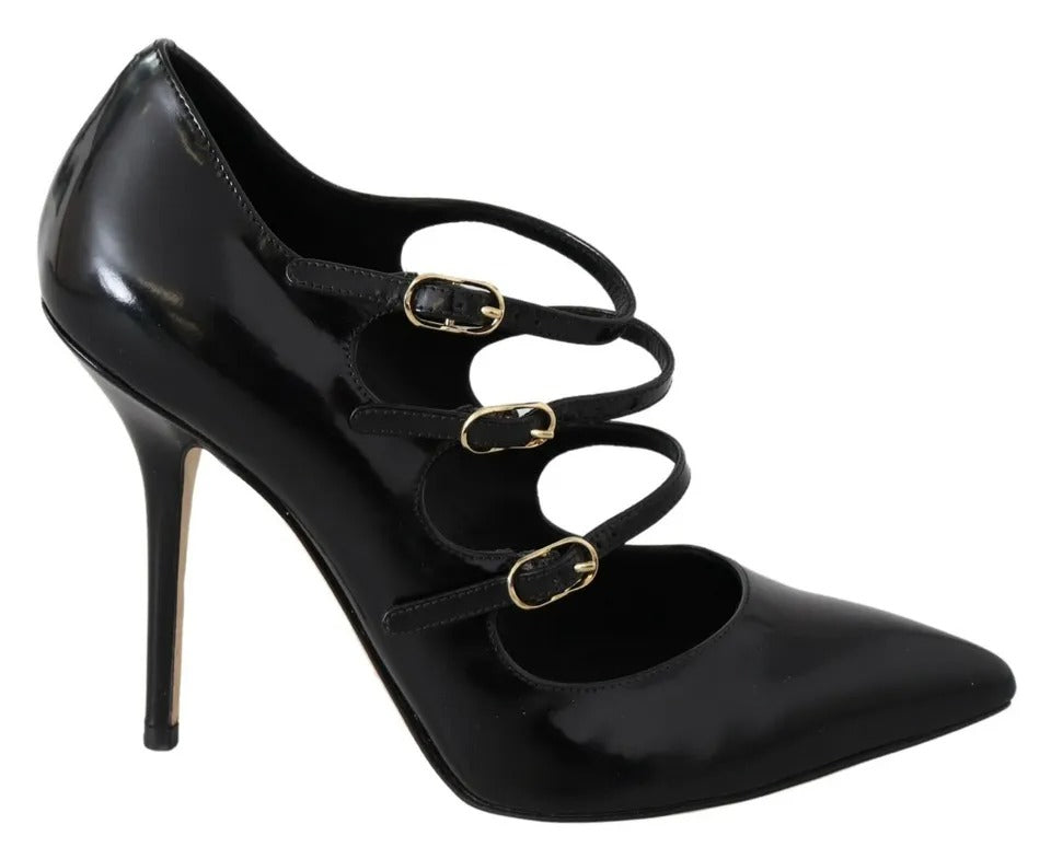 Dolce & Gabbana Leather Ankle Strap Heels Pumps Women's Shoes (Pre-Owned)