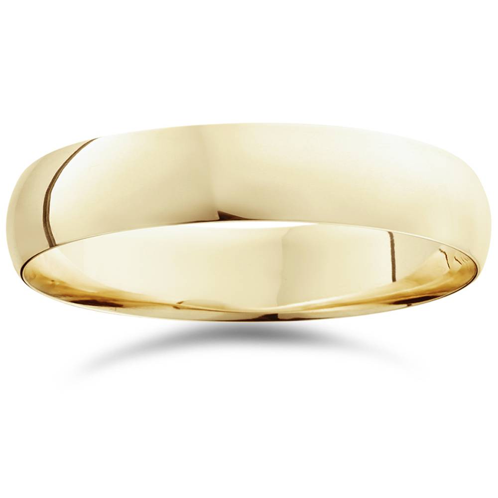 5mm Dome High Polished Wedding Plain Band 10K Yellow Gold Ring Size Selectable 7802625097788