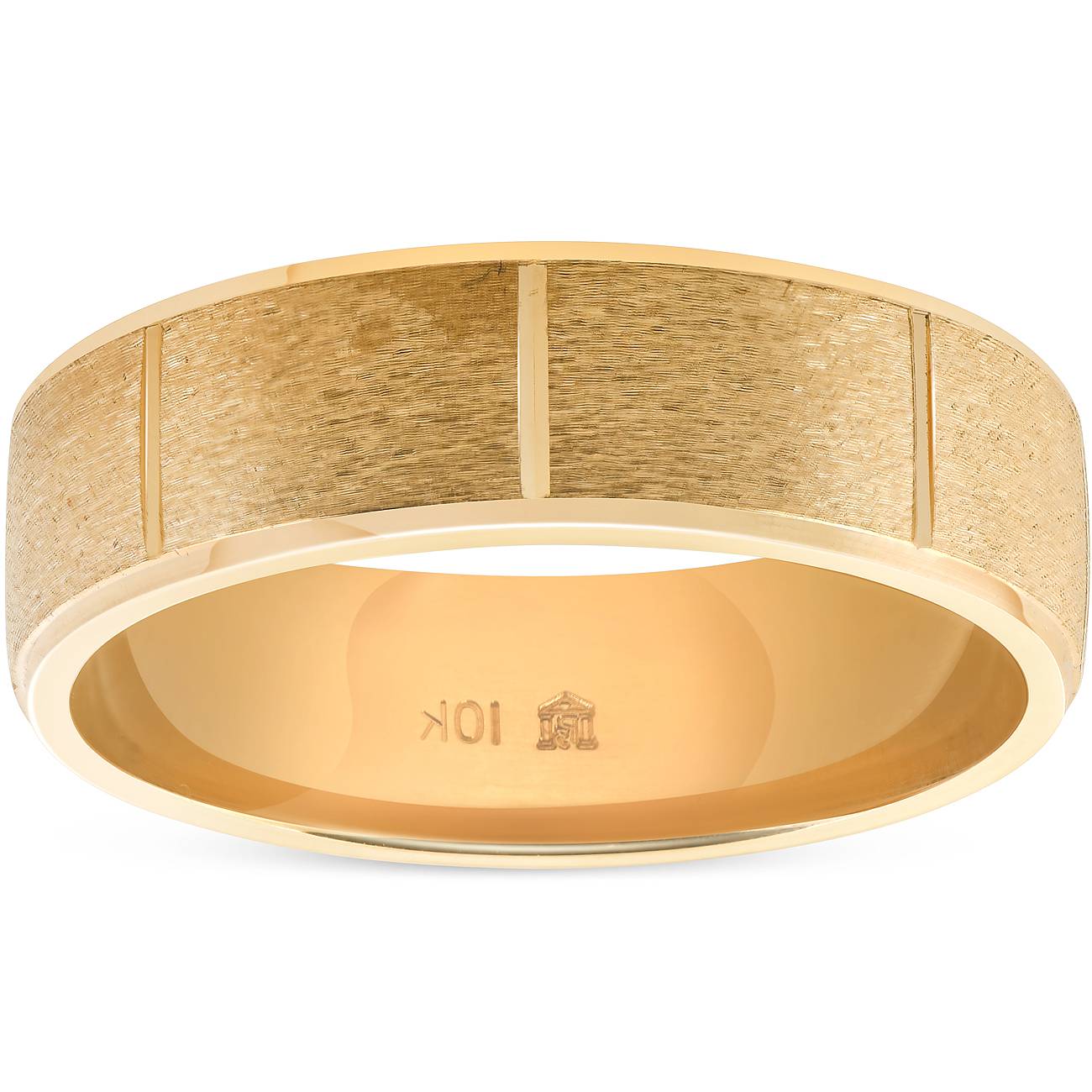 6mm Brushed Wedding Band 10K Yellow Gold Size Selectable 7802591019068