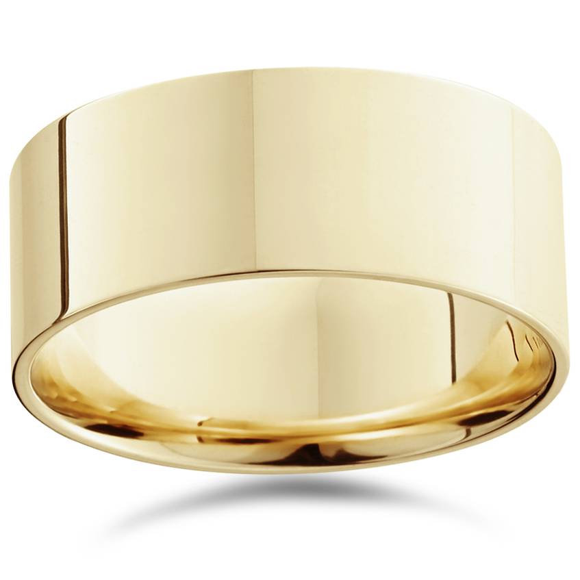 9mm Flat High Polished Wedding Band 14K Yellow Gold Size Selectable 7802589904956