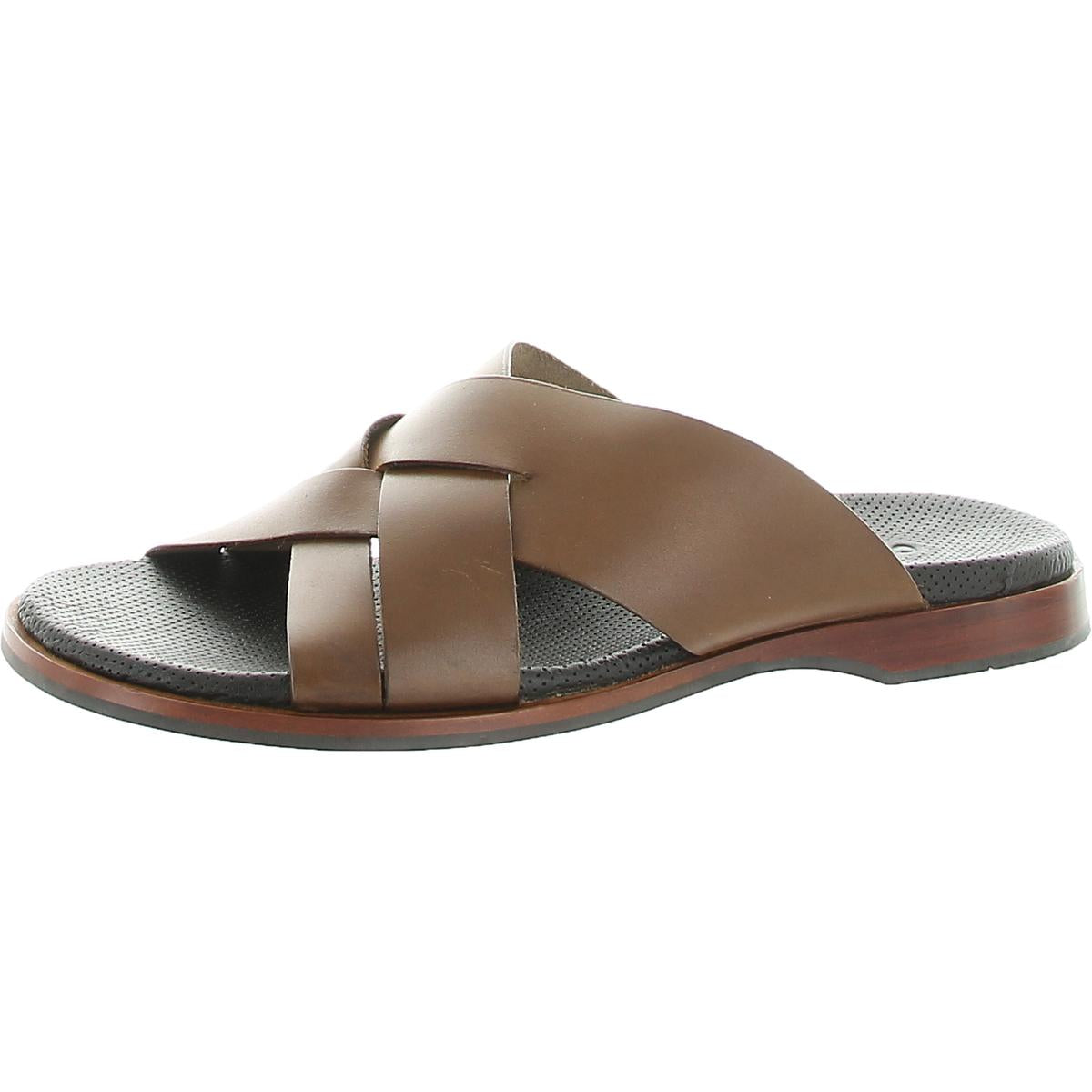 Goldwyn 2.0 Leather Criss-Cross Slide Sandals