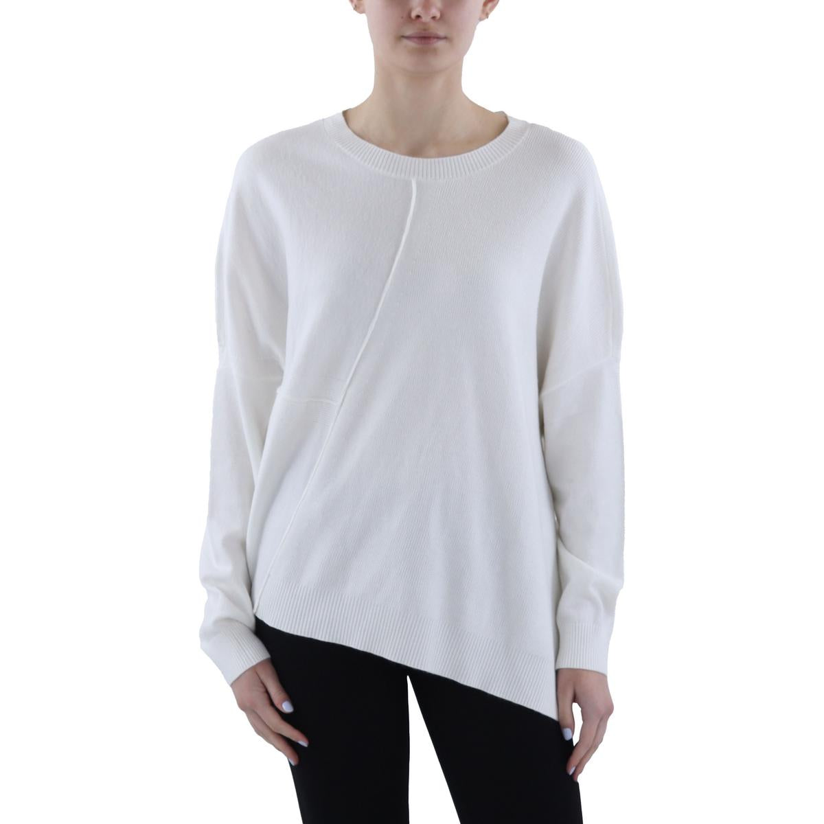 Mixed-Stitch Asymmetric Pullover Top