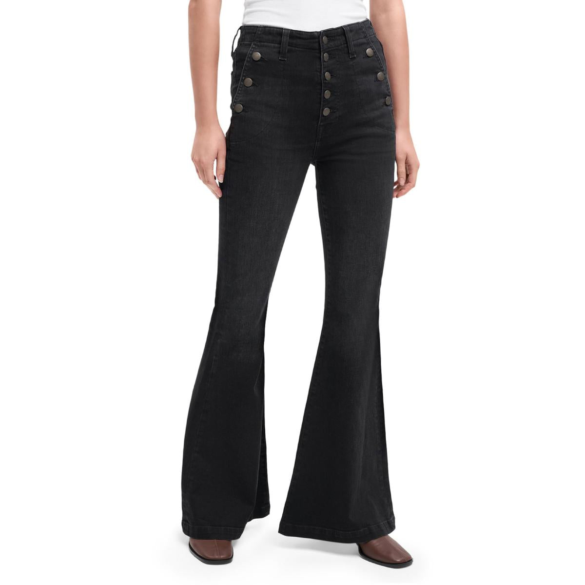Portia Button Fly Sailor Flare Jeans
