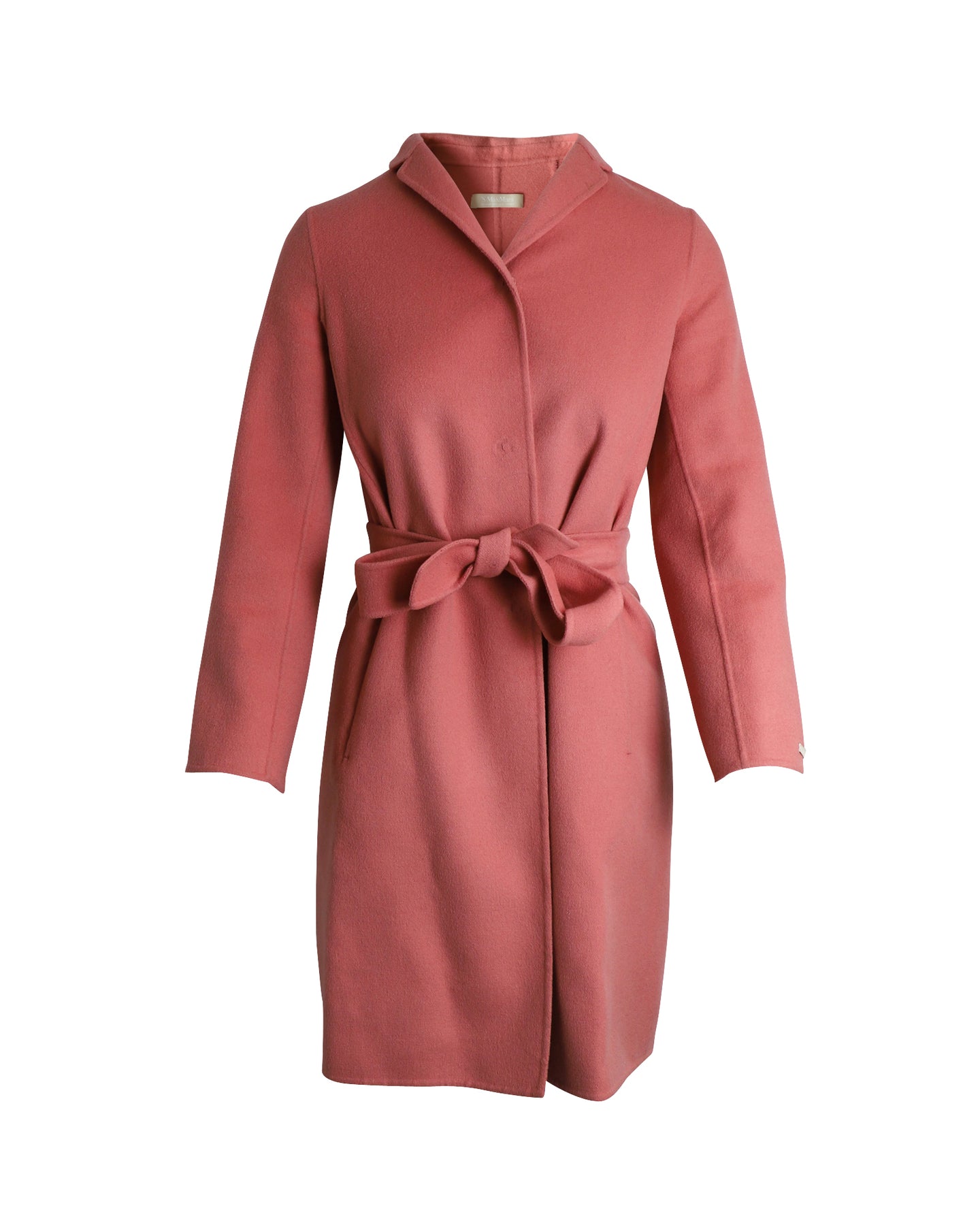 'S Max Mara Wrap Coat in Pink Wool 7802231160892