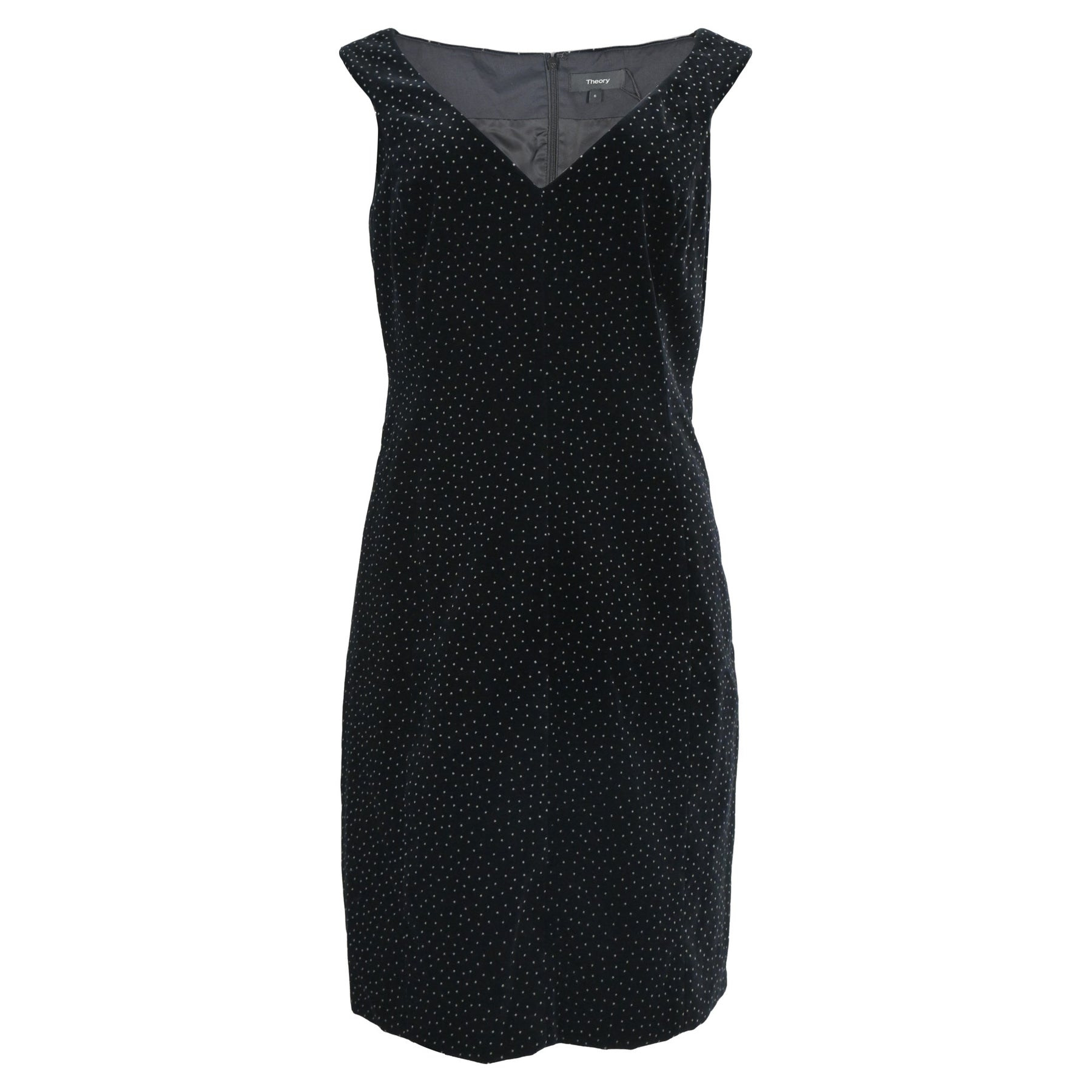 Theory Off-The-Shoulder Polka-Dot Mini Dress In Black Cotton 7764860829756