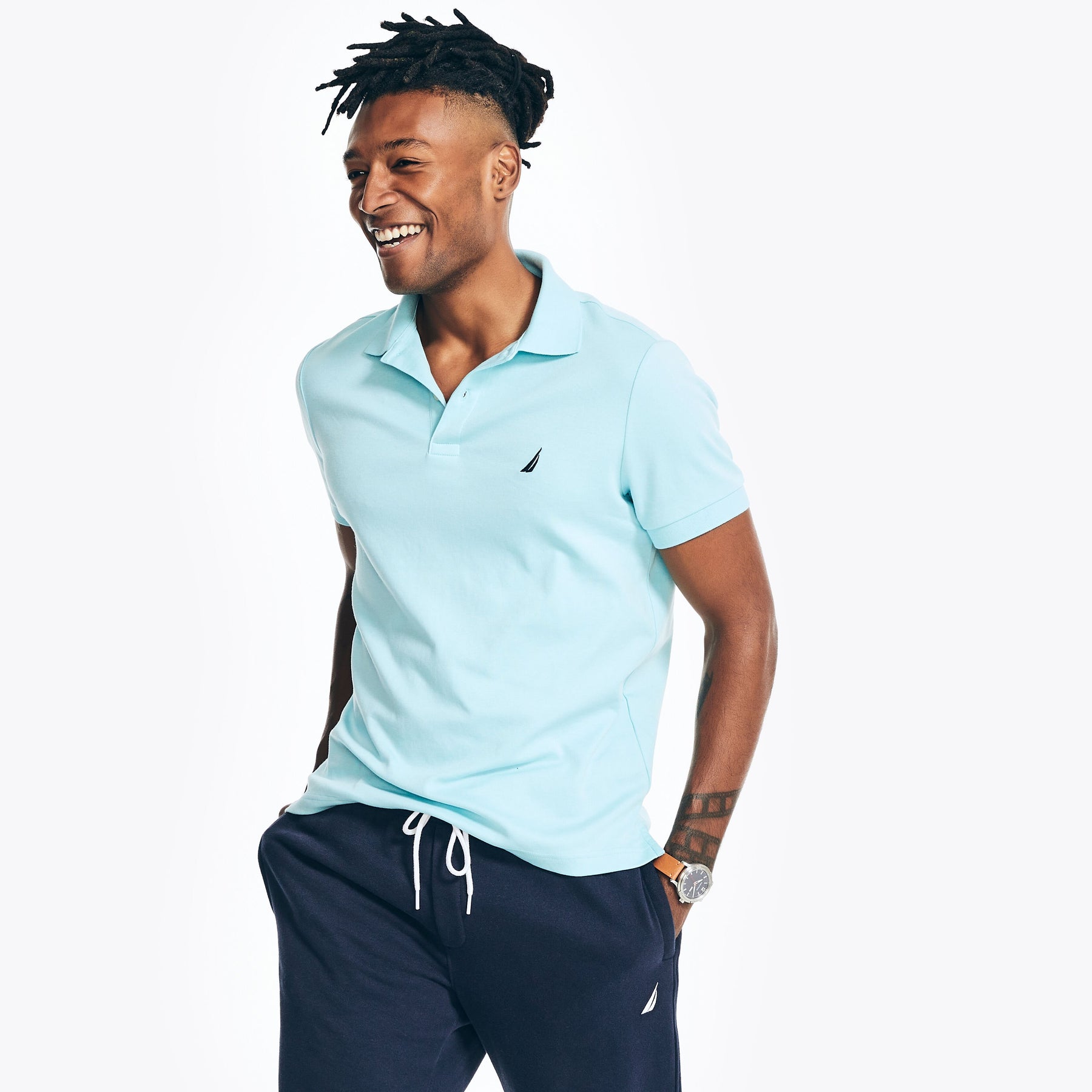 Nautica Mens Slim Fit Interlock Deck Polo 7703166976060