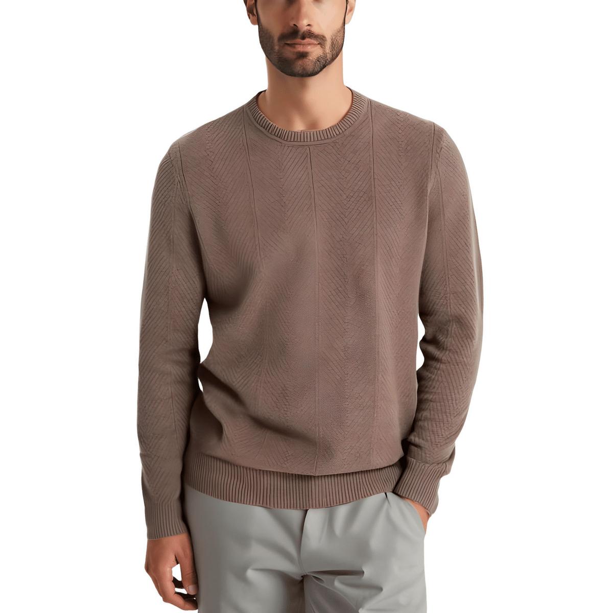 Herringbone Knit Crewneck Sweater