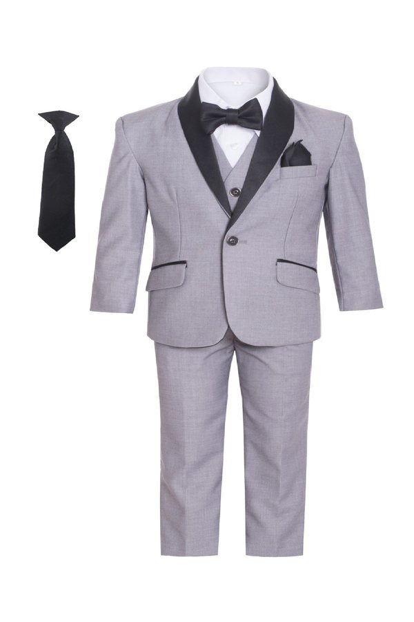 Big Boys Husky Fit Shawl Collar Tuxedo 7 Piece Suit 8-20