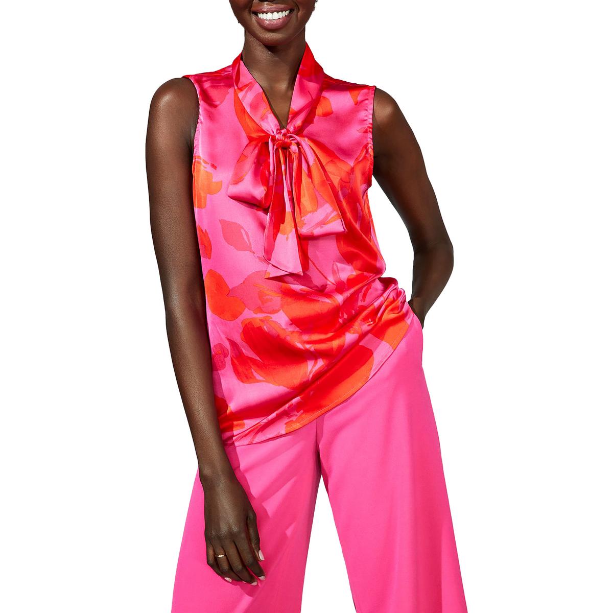 Printed Bow Neck Blouse