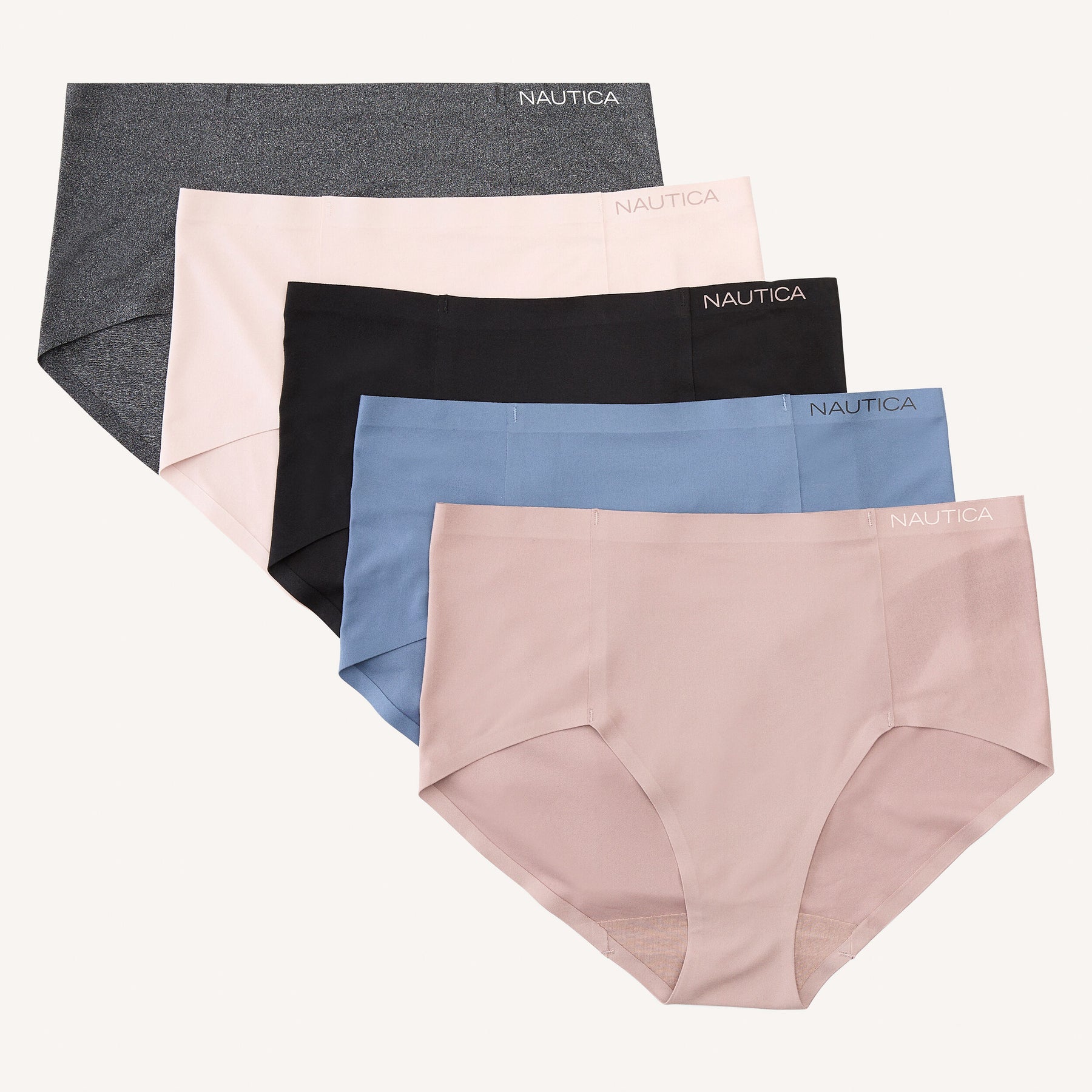 Nautica Womens Nylon Mid Brief, 5-Pack 7762824233020