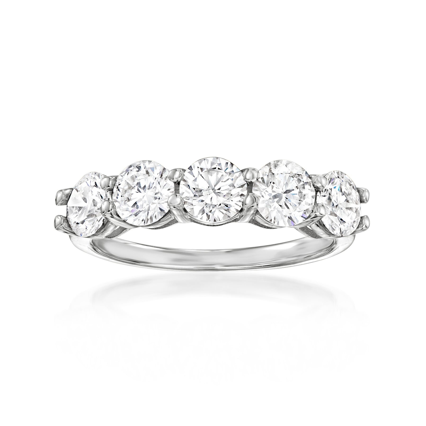Ross-Simons Lab-Grown Diamond 5-Stone Ring in 14kt White Gold