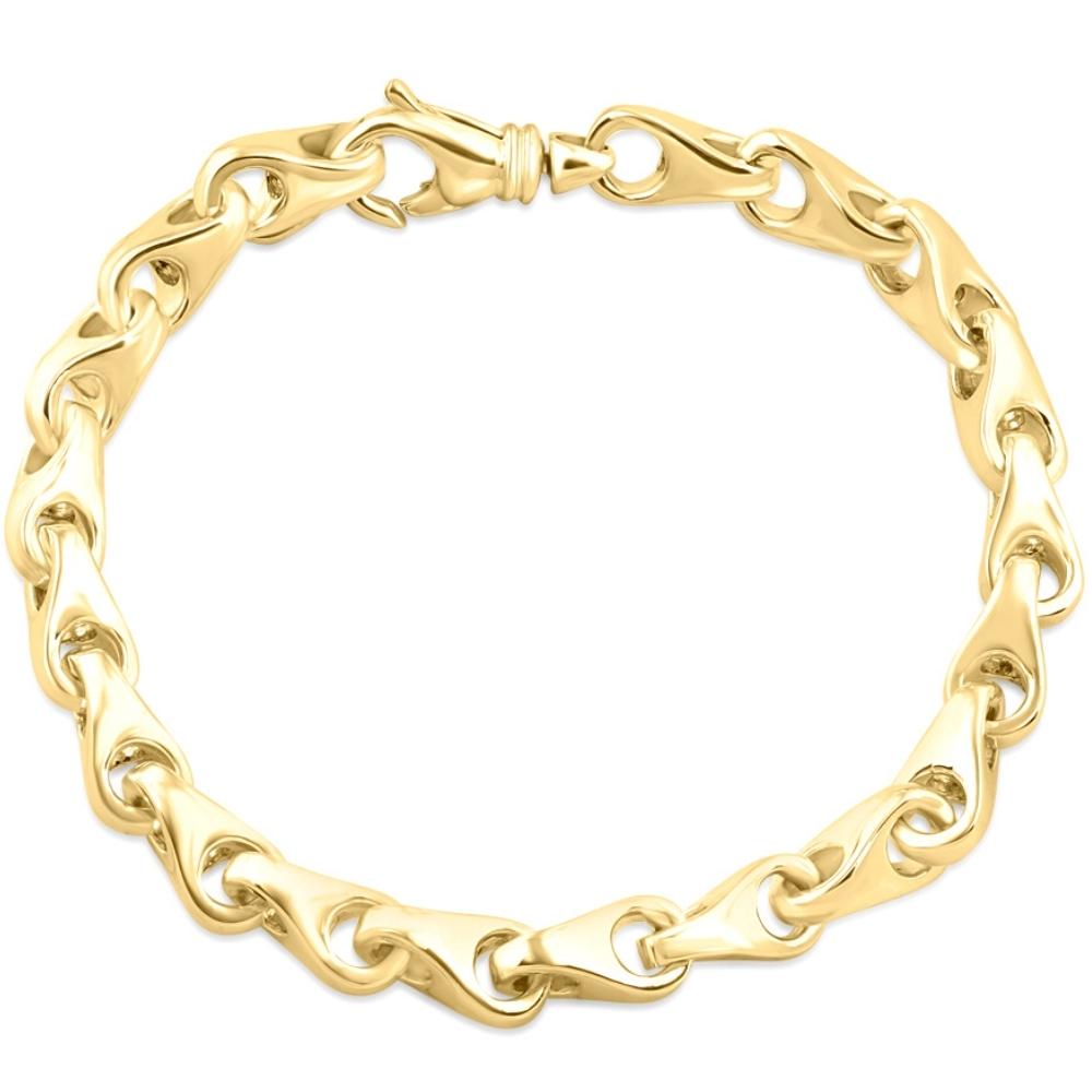 Men's Solid Seed 14k Gold (38gram) or Platinum (62gram) 6.5mm Link Bracelet 8 7802587643964