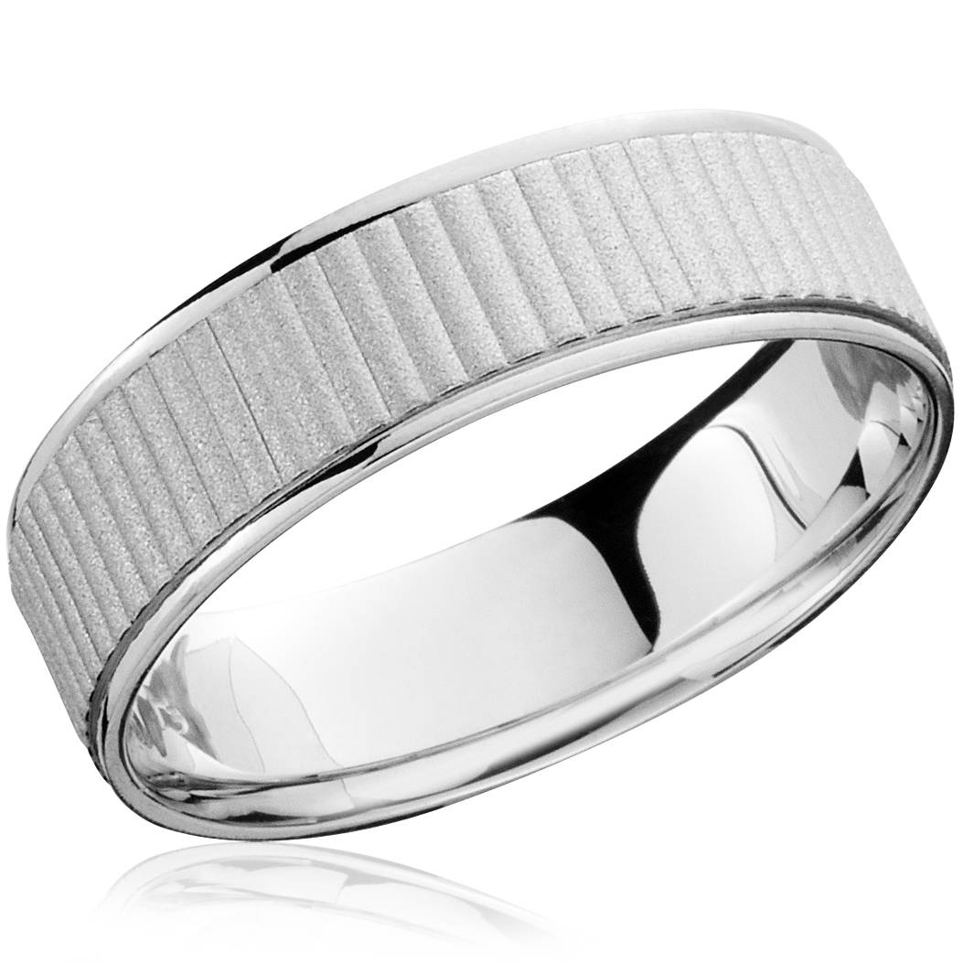Mens 14K White Gold Comfort Fit Brushed Wedding Band Size Selectable 7802588627004