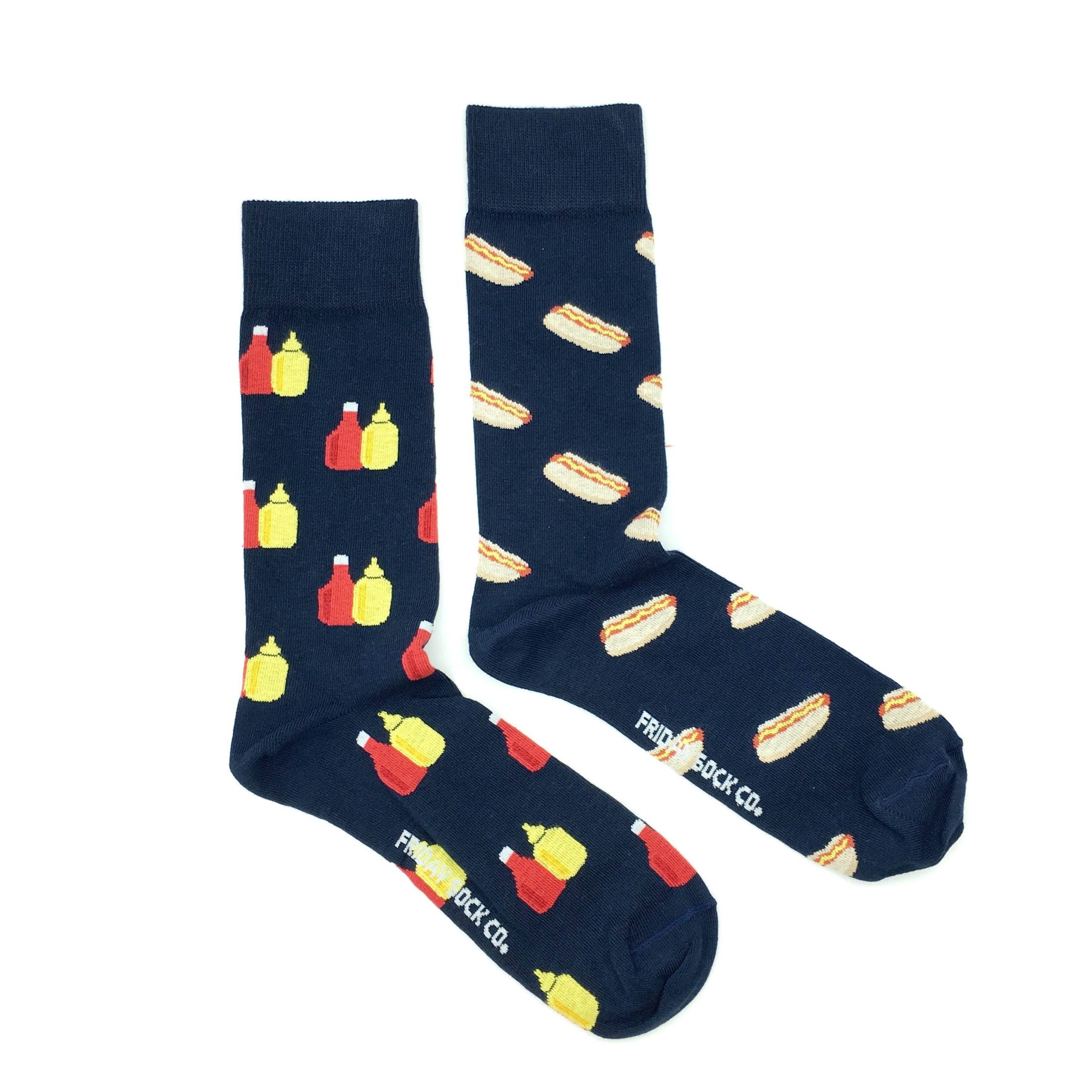 Friday Sock Co. - Hotdog and Condiments Ketchup and Mustard CREW