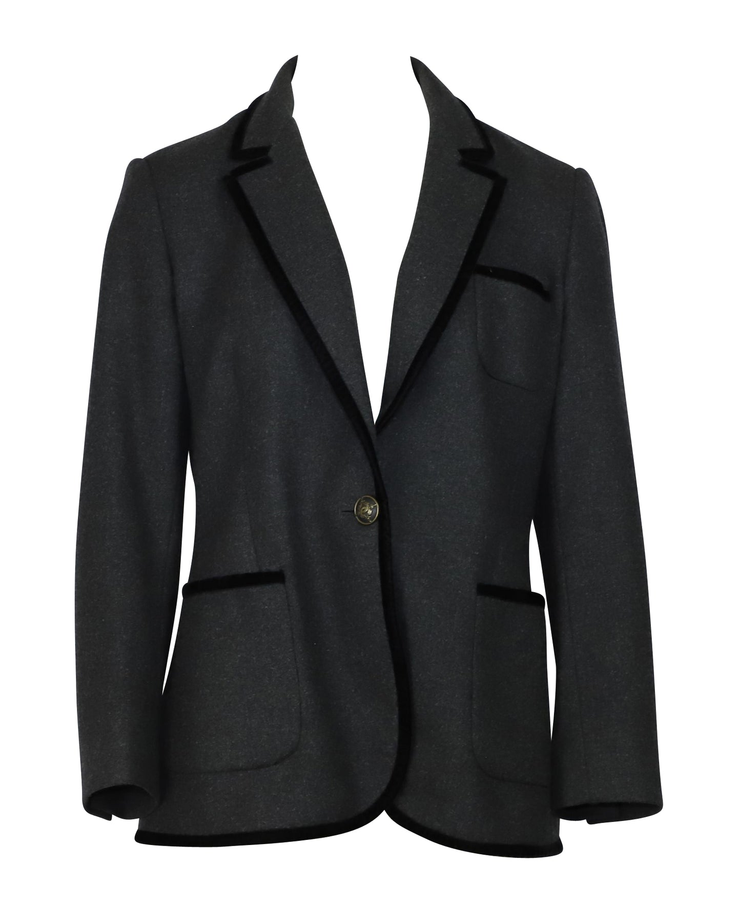 Etro Single-breasted Blazer Jacket in Grey Wool
