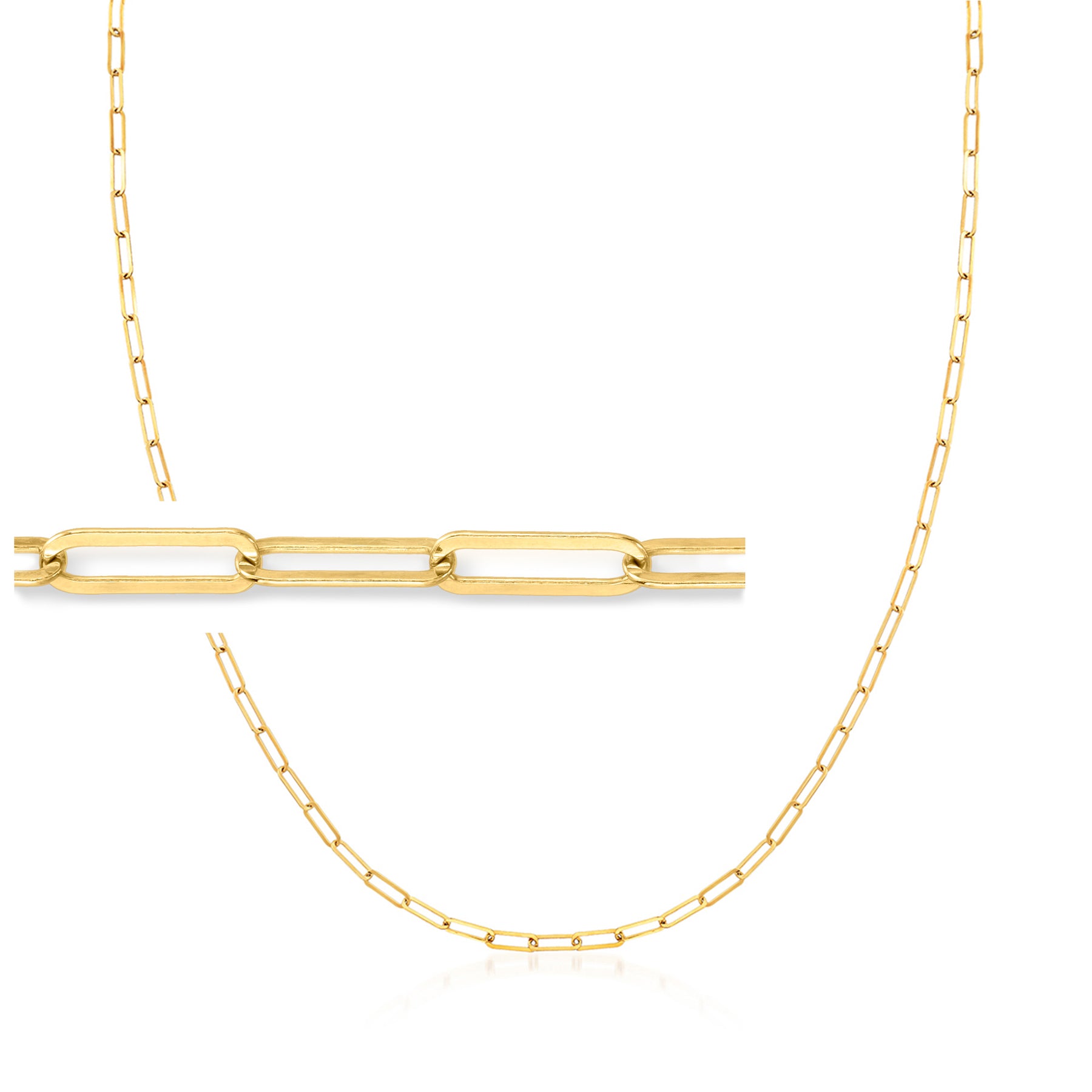 Ross-Simons 3-In-1 Italian 18kt Gold Over Sterling Paper Clip Link Necklace, Mask Holder and Eyeglass Chain