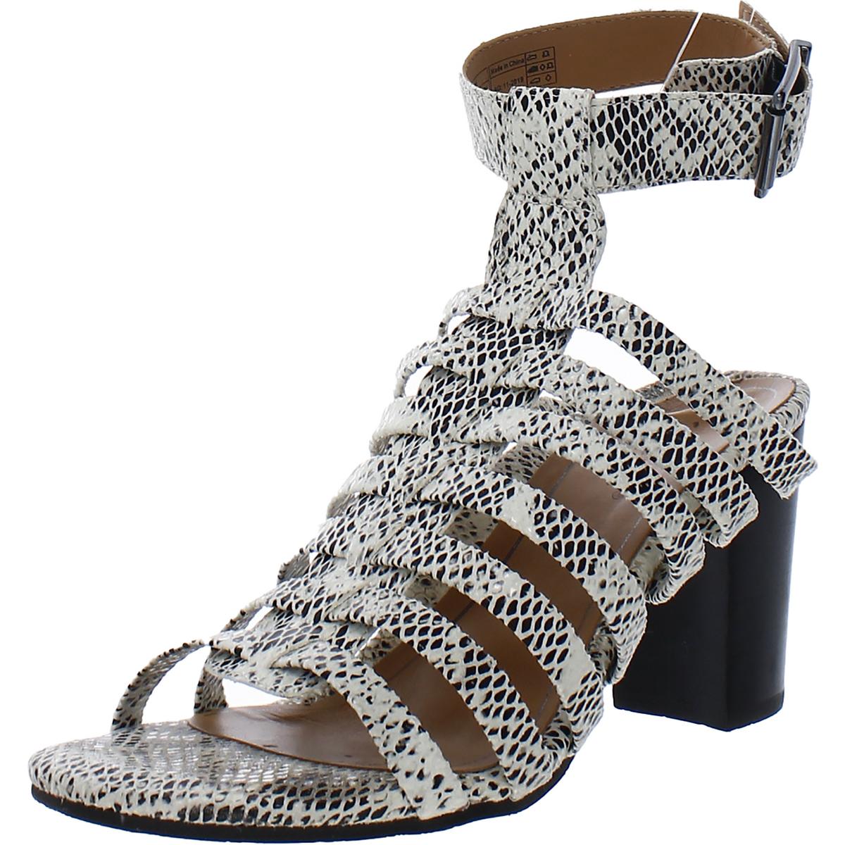 Sami Leather Ankle Strap Block Heels