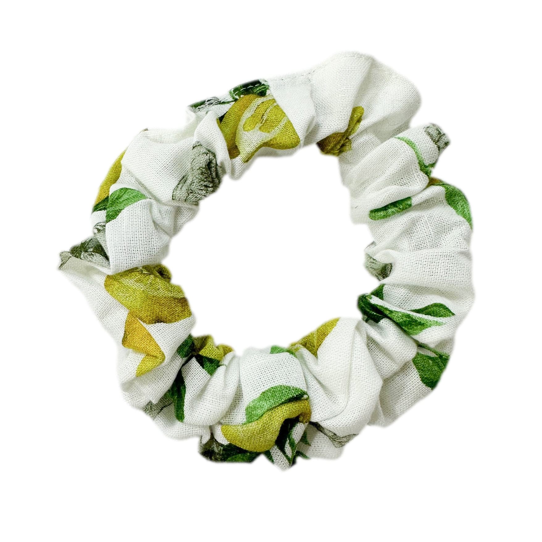 Amalfi Lemon Print Linen Scrunchie 7745615626300