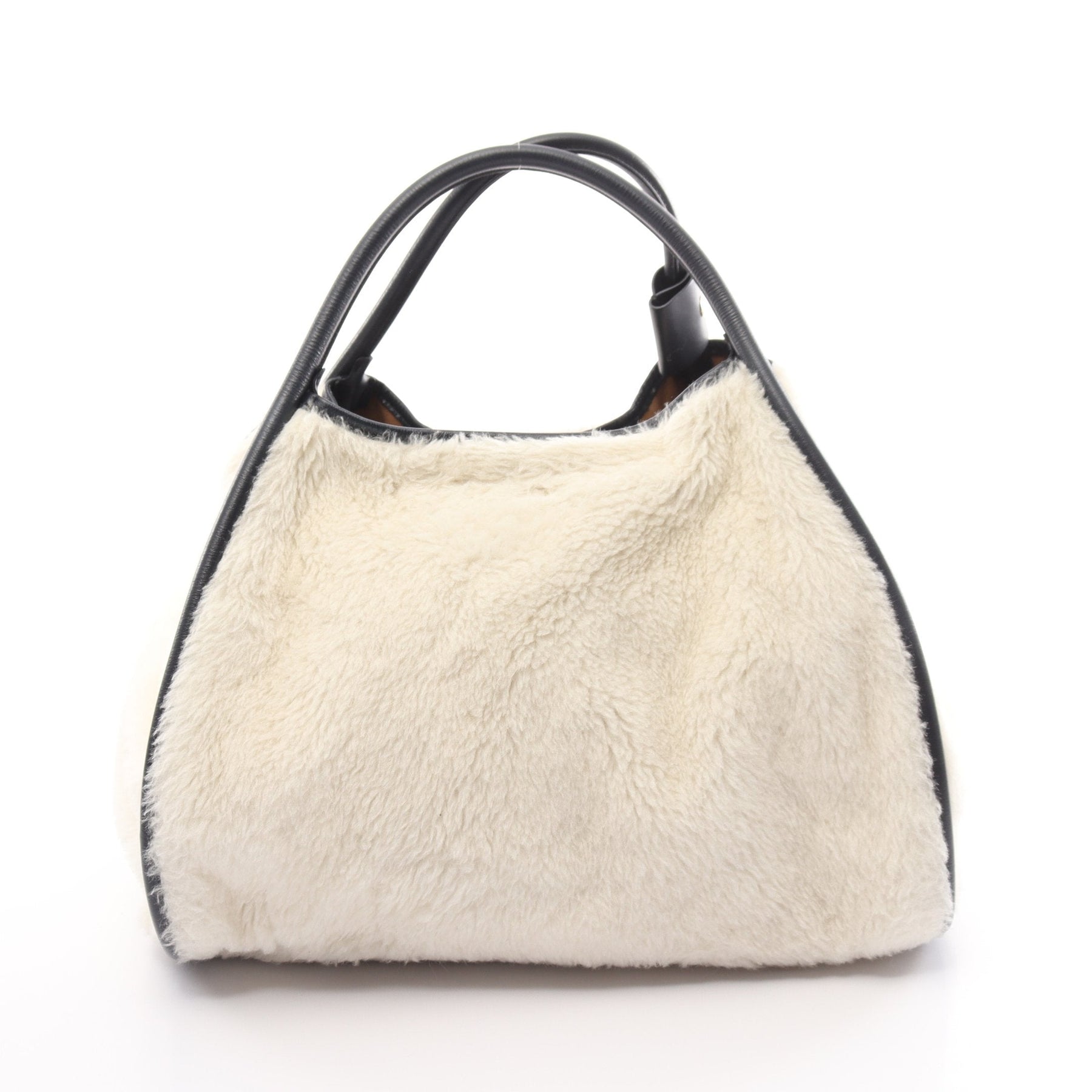 Tmarin Teddy Bear Handbag Tote Bag Alpa Cowl Silk Leather OffNavy