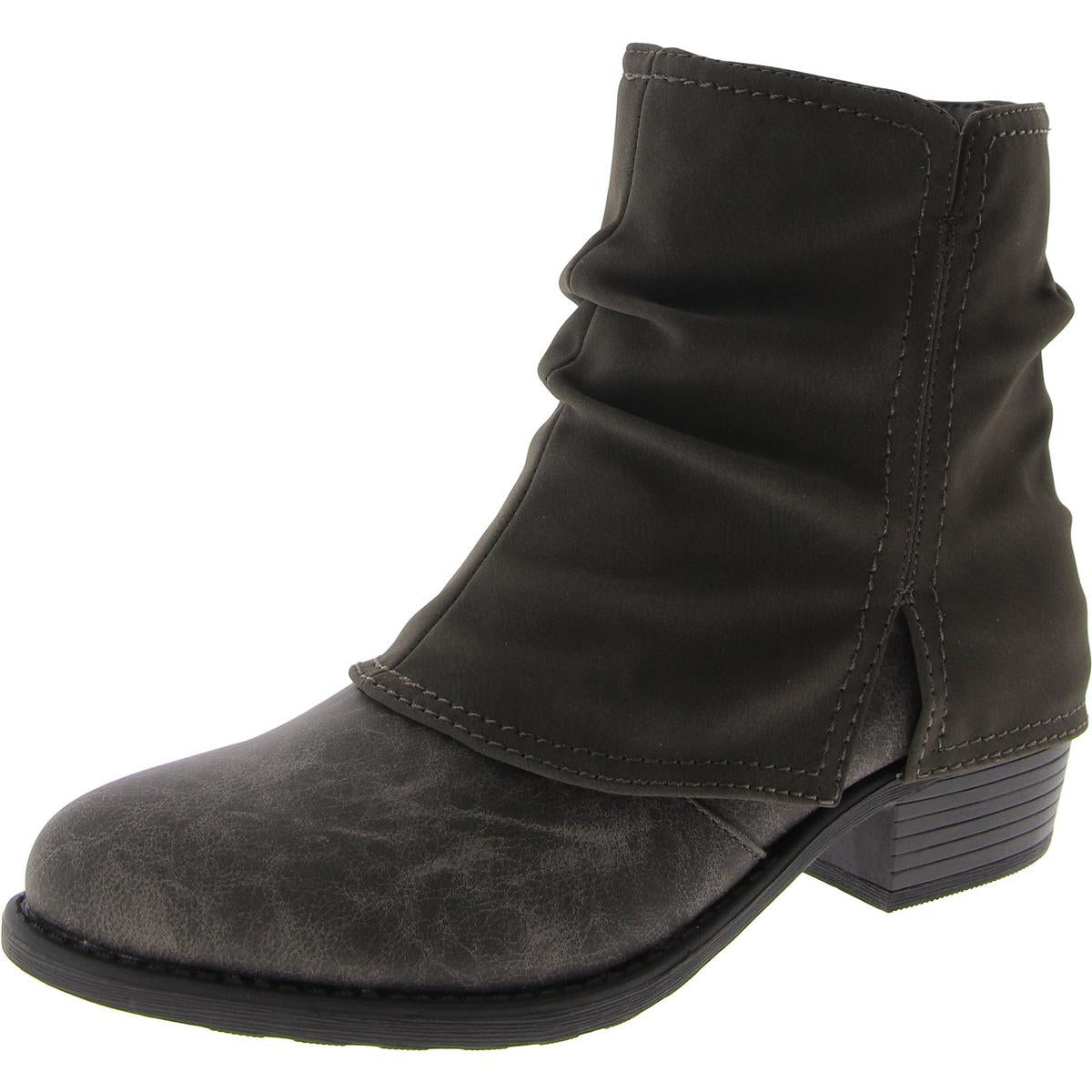 Kudos Faux Leather Block Heel Ankle Boots