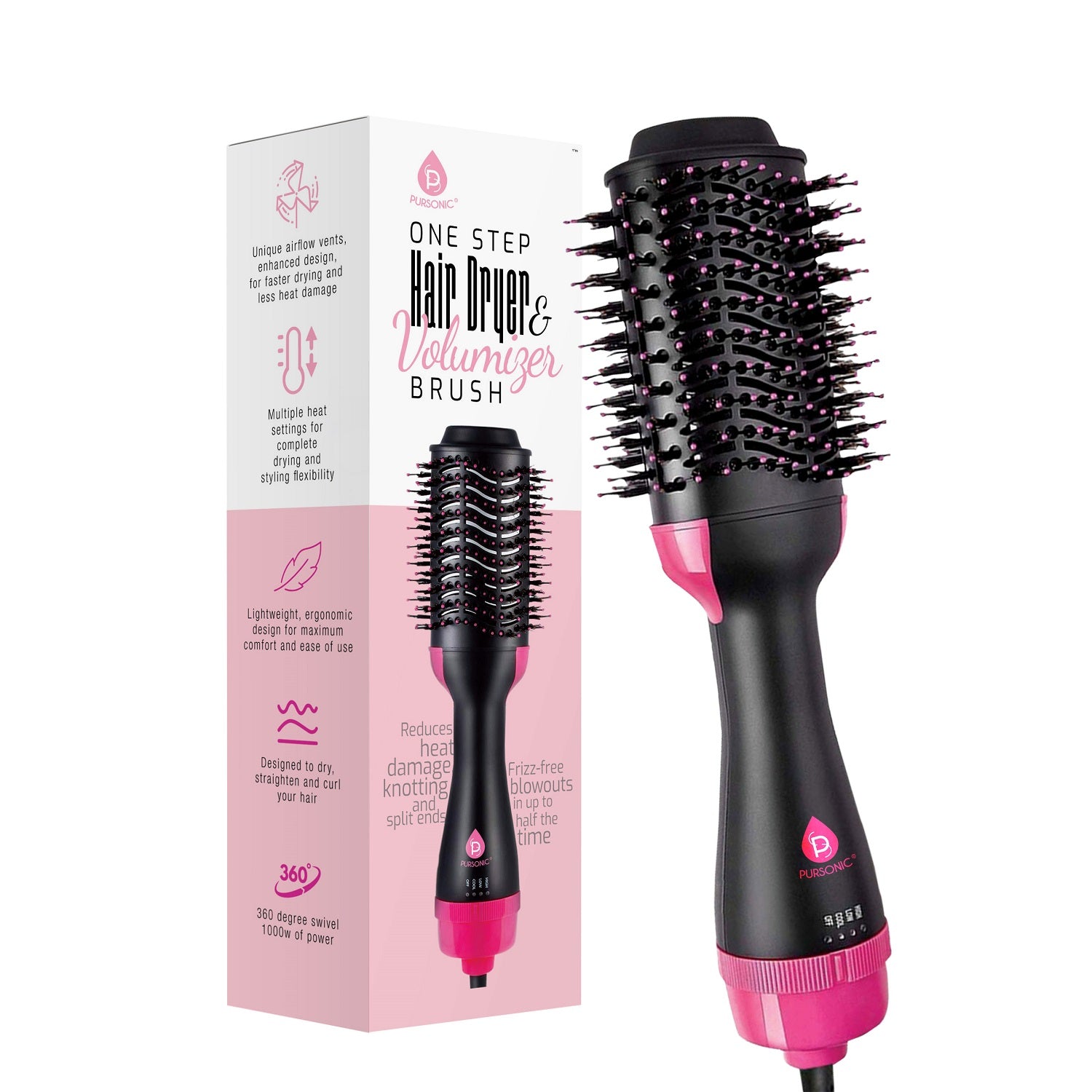 Pursonic One Step Hair Dryer & Volumizer Brush