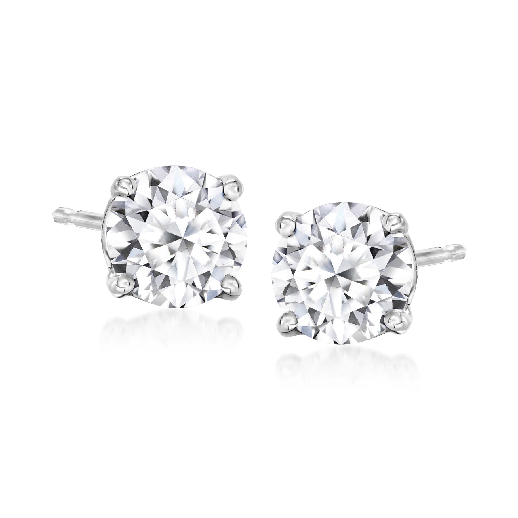 Ross-Simons Lab-Grown Diamond Stud Earrings in 14kt White Gold