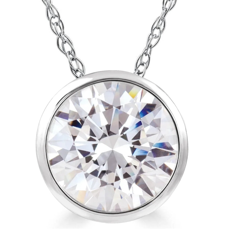 VS 1 Ct Solitaire Lab Grown Diamond Pendant Necklace in 14k White or Yellow Gold 7764405747772