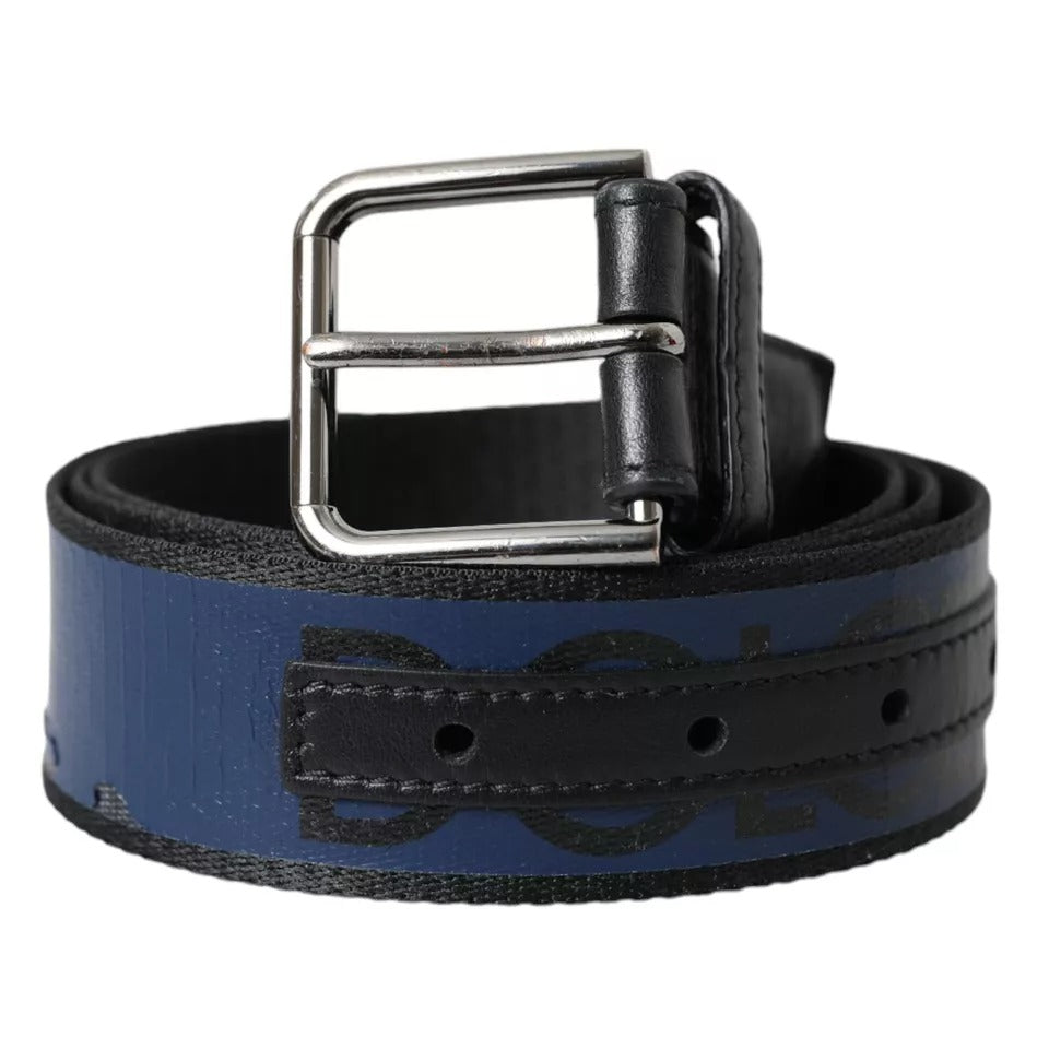 Dolce & Gabbana Leather Logo Print Metal Buckle Men Men's Belt (Pre-Owned)