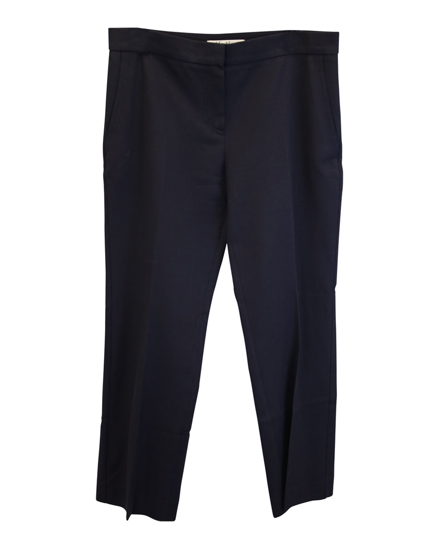 Max Mara Straight-leg Trousers in Black Cotton