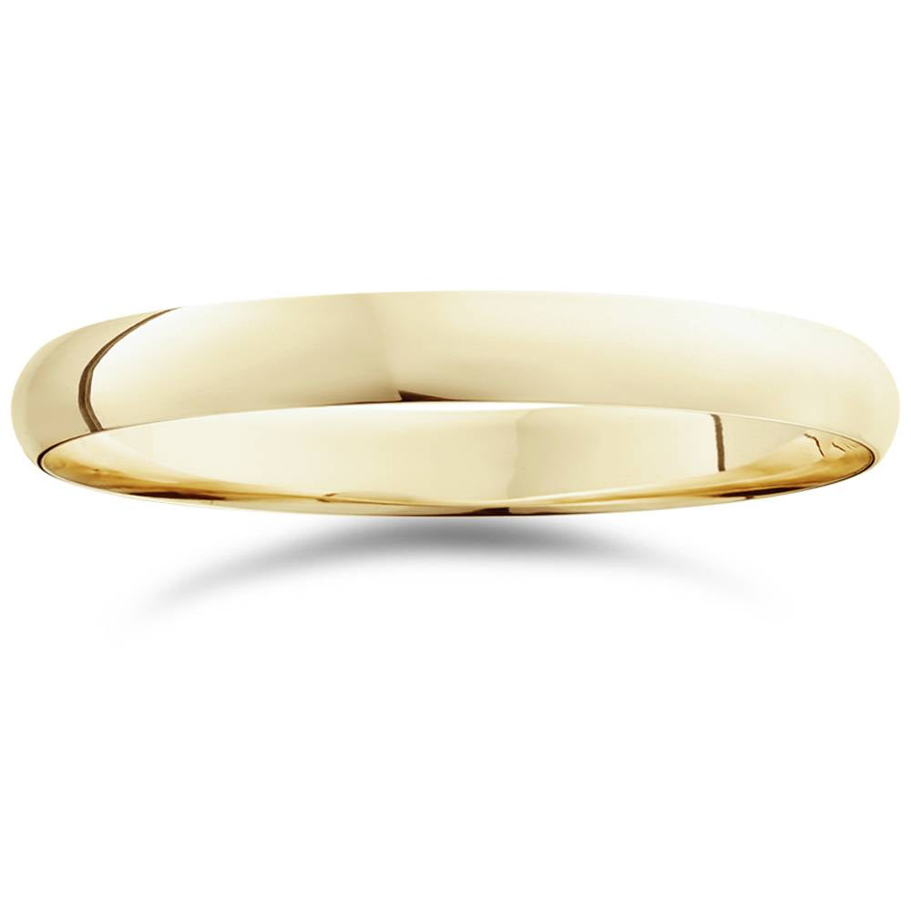3mm Wide High Polished Dome Wedding Band Solid 14K Yellow Gold Ring Size Selectable 7802622509116