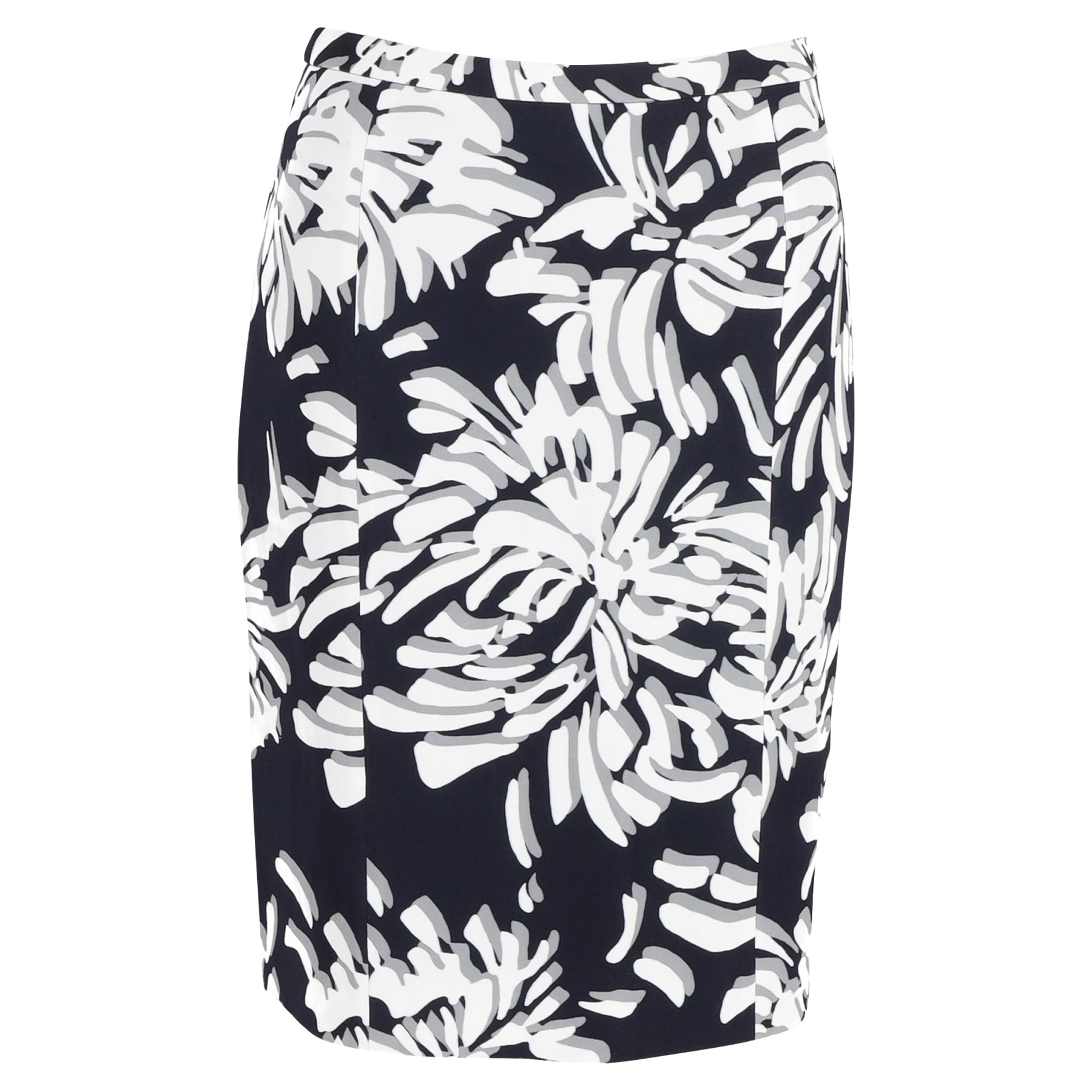 Hugo Boss Floral Pencil Skirt in Navy Viscose 7745759215676