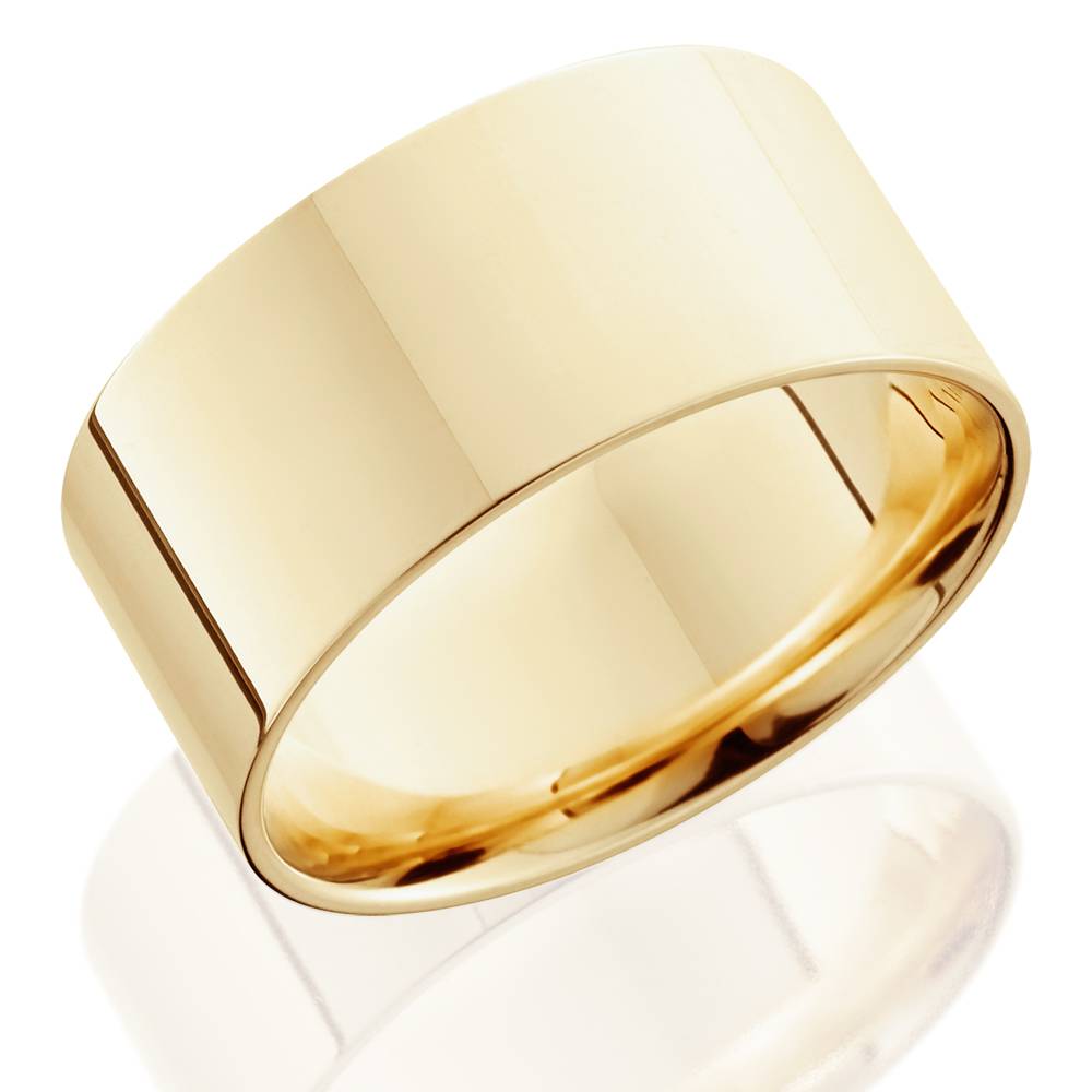 10mm Flat High Polished Wedding Band 10K Yellow Gold Size Selectable 7802615922748