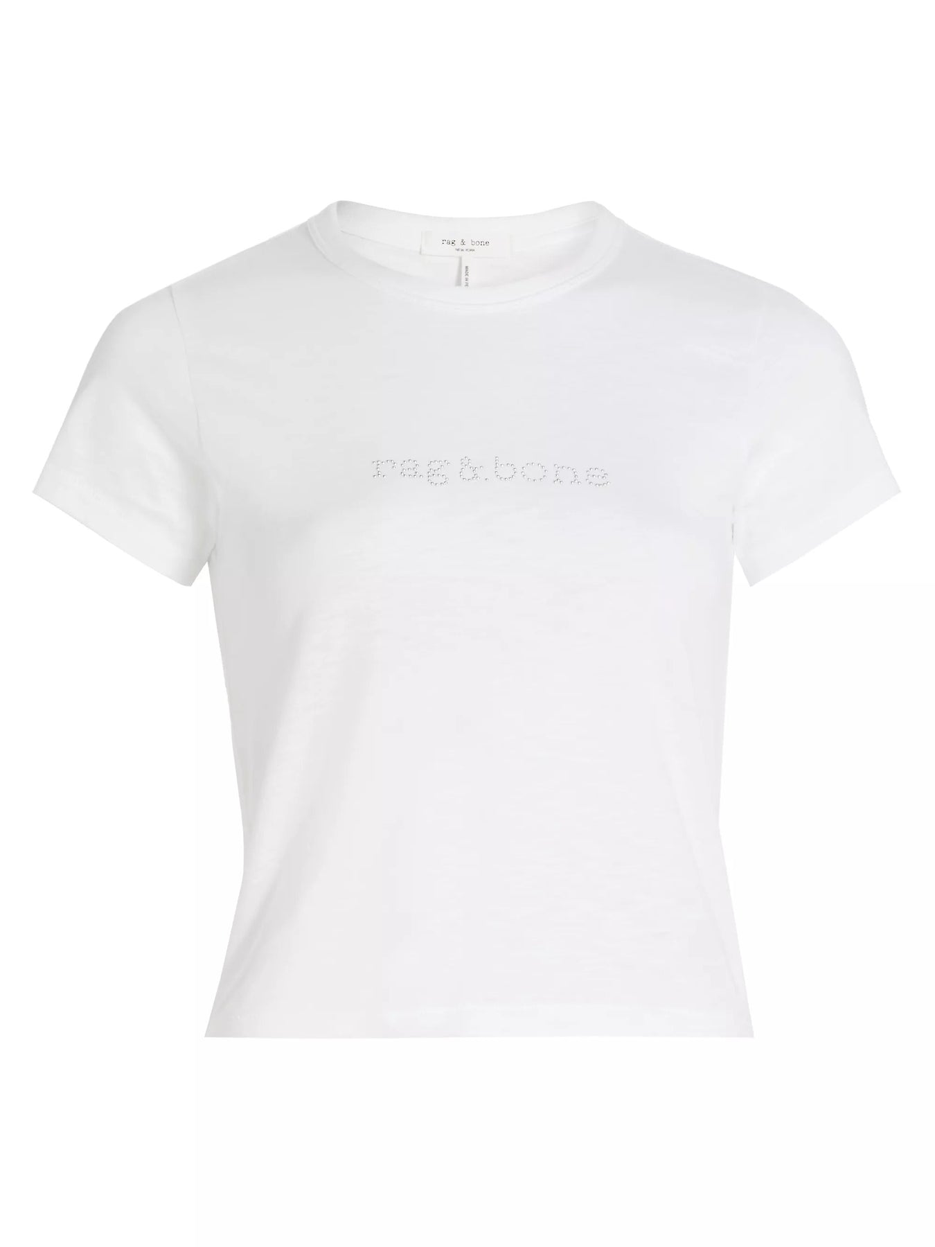 rag & bone Women's RB Logo Stud Tee, White 7826935185468