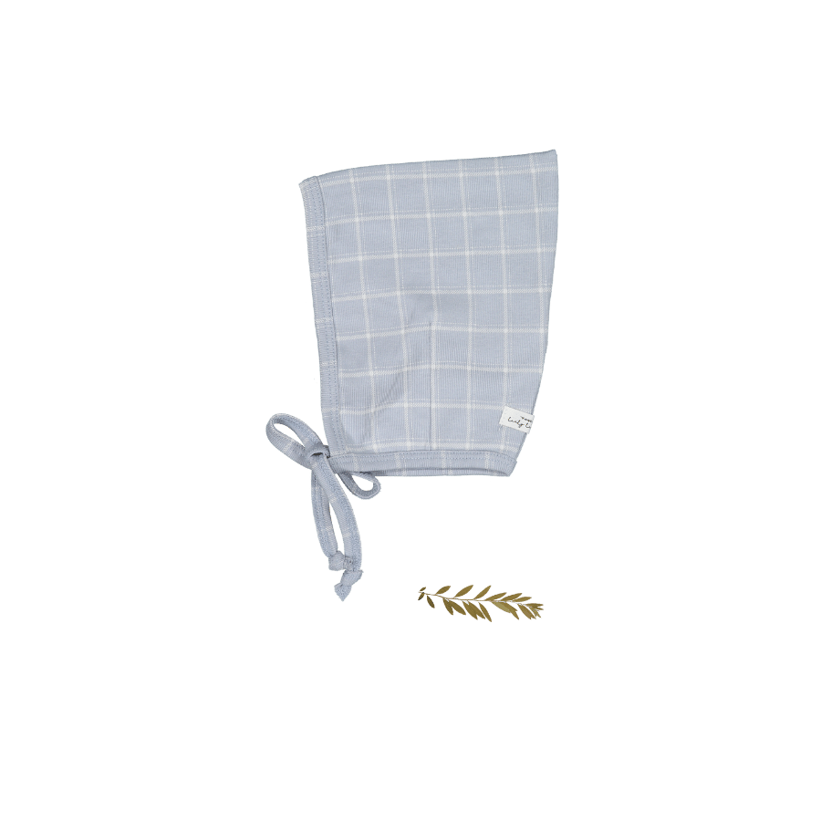 The Printed Pixie Bonnet - Blue Grid