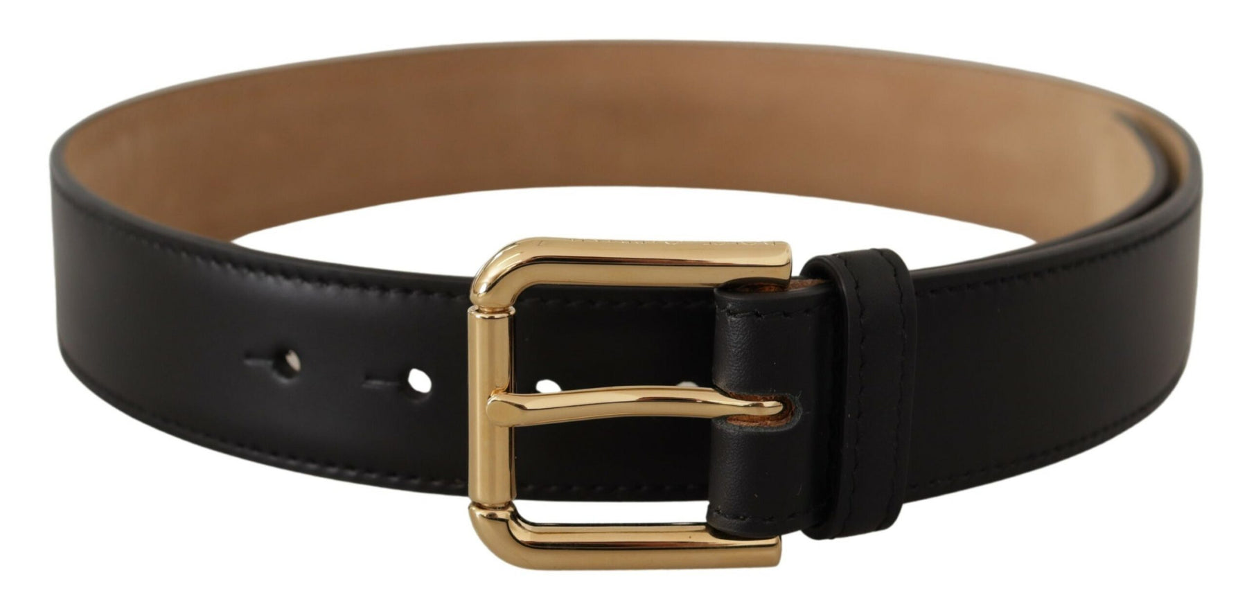 Dolce & Gabbana Solid Leather Classic Waist Buckle Women's Belt