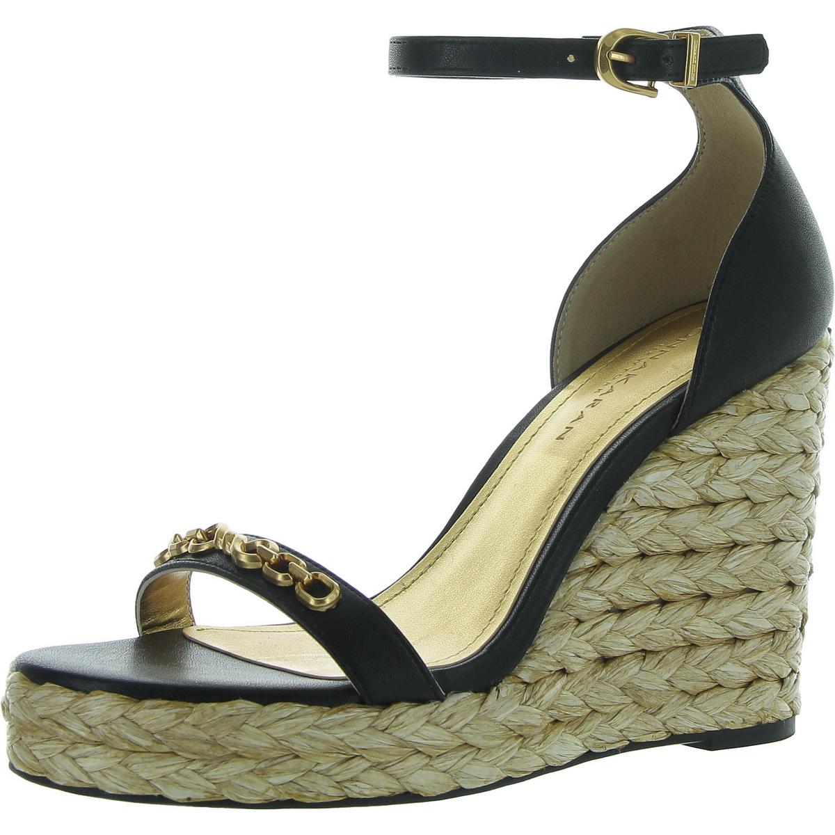 Yulissa Faux Leather Embellished Wedge Sandals