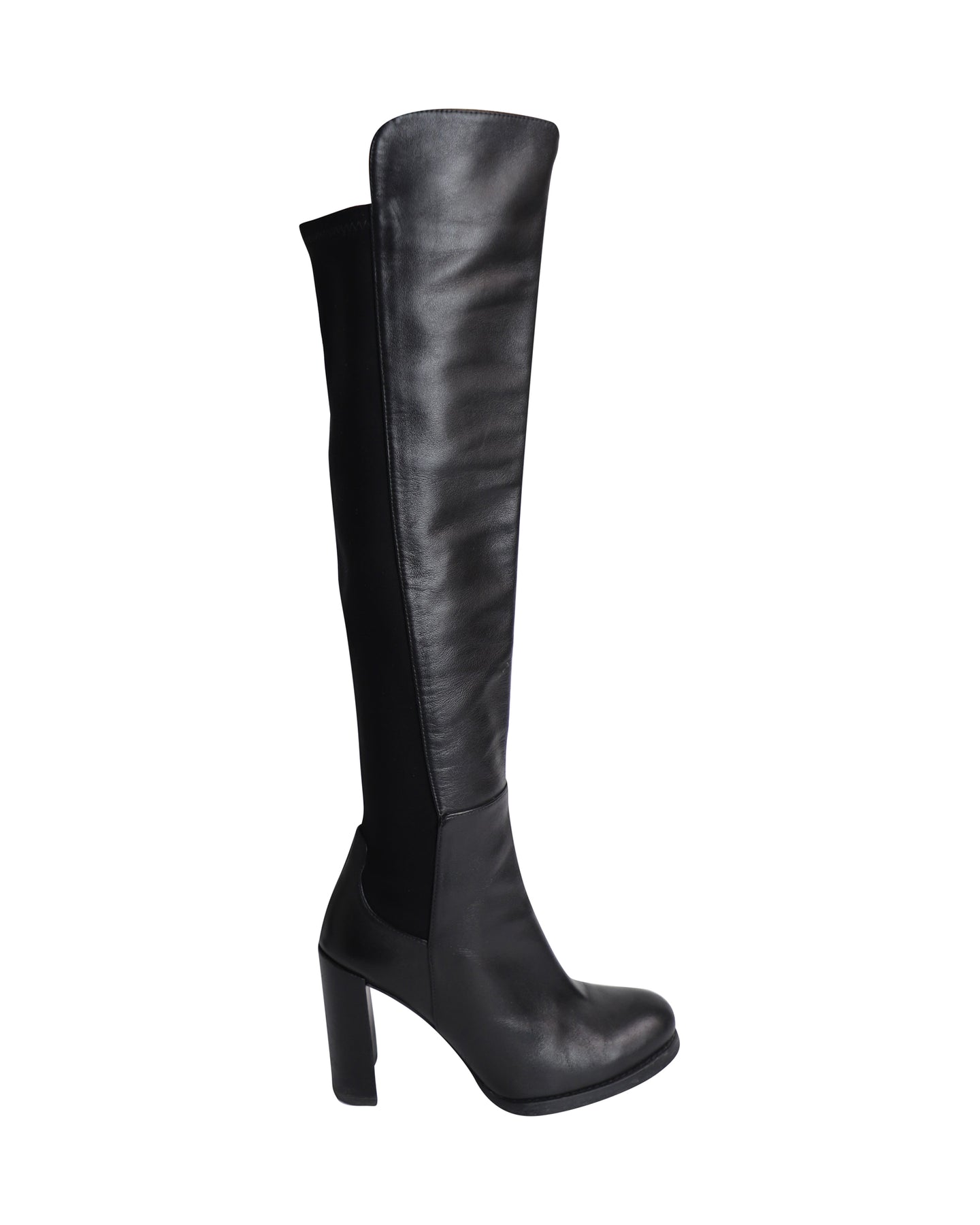 Stuart Weitzman Hijack Knee-Boots in Black Leather 7802252197948