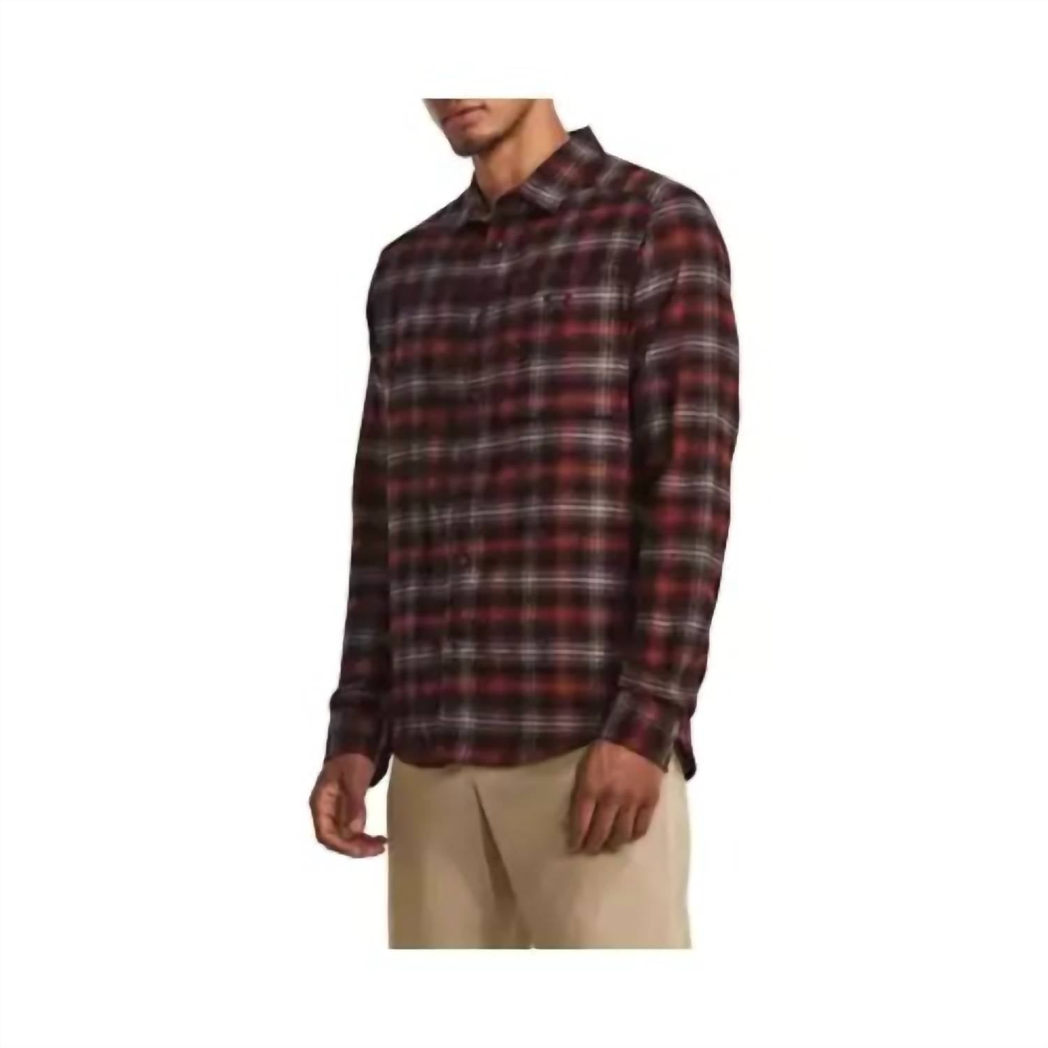 Tradesman Flex Flannel Long Sleeve Shirt In Cinna Red/dark Maroon 7701930016828