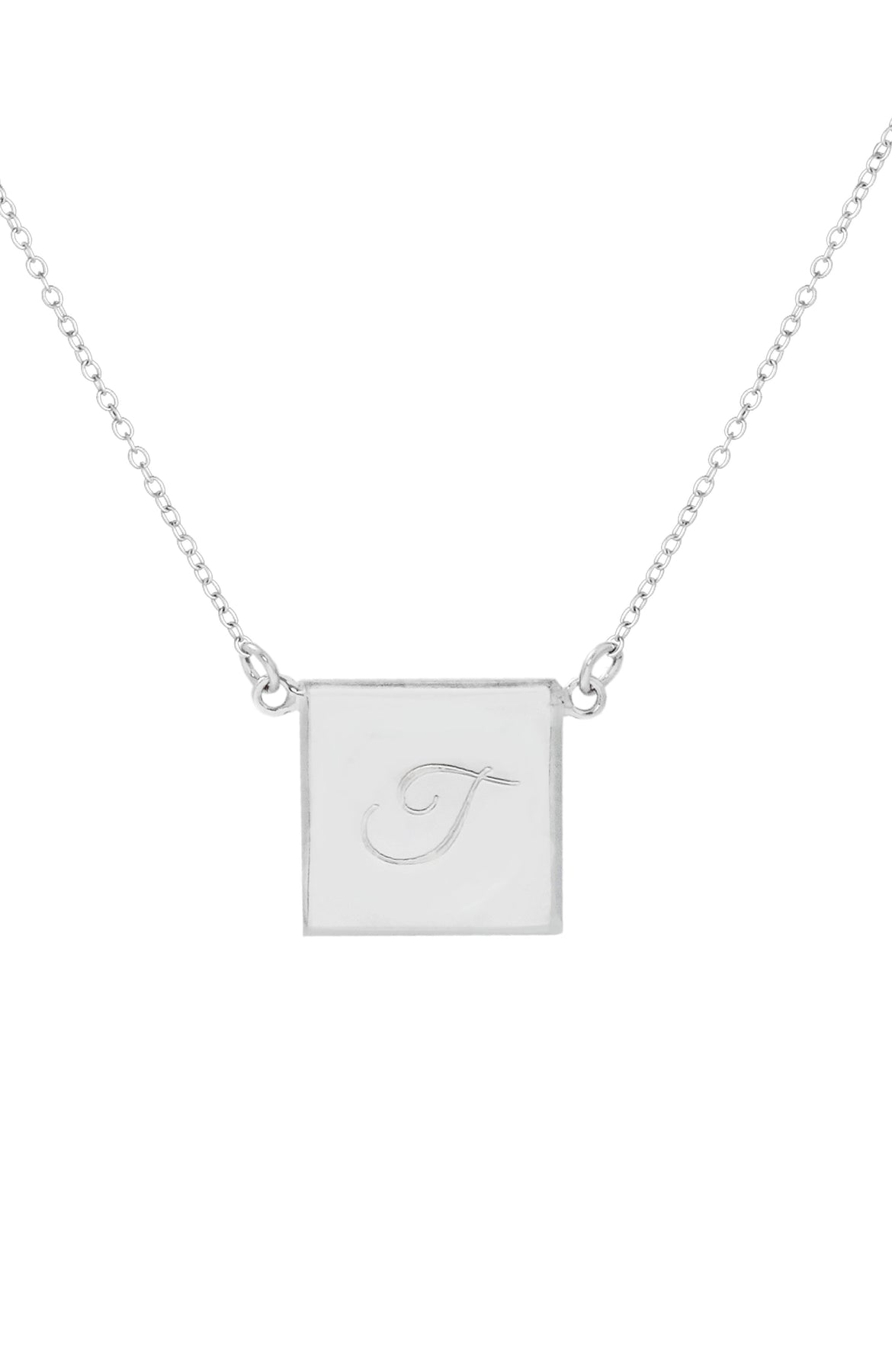 .925 STERLING SILVER RHODIUM PLATED INITIAL PENDANT NECKLACE 7764542193724