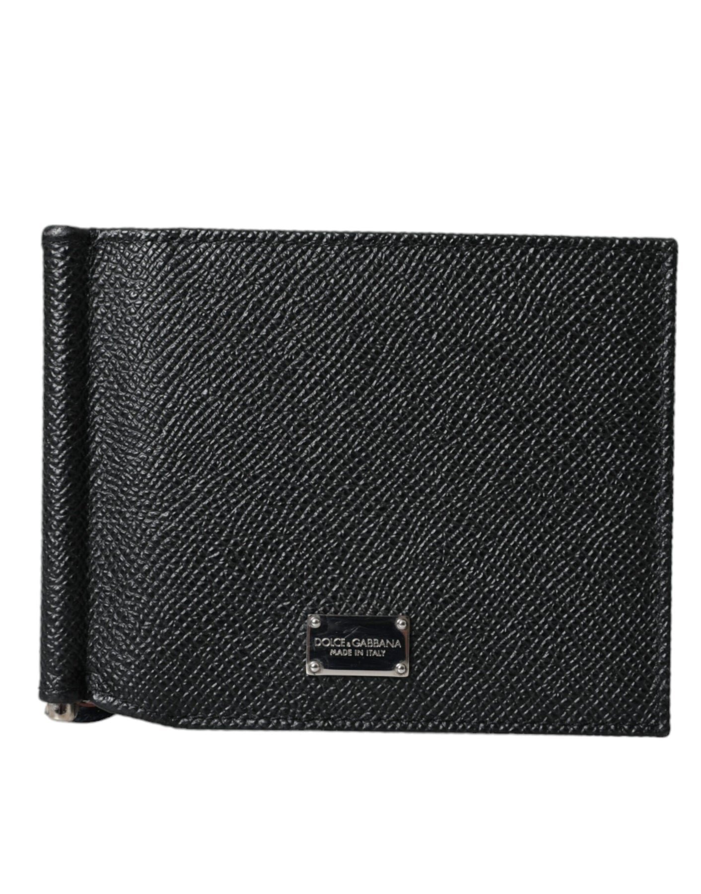 Dolce & Gabbana Leather Bifold Logo Plaque Card Holder Men's Wallet