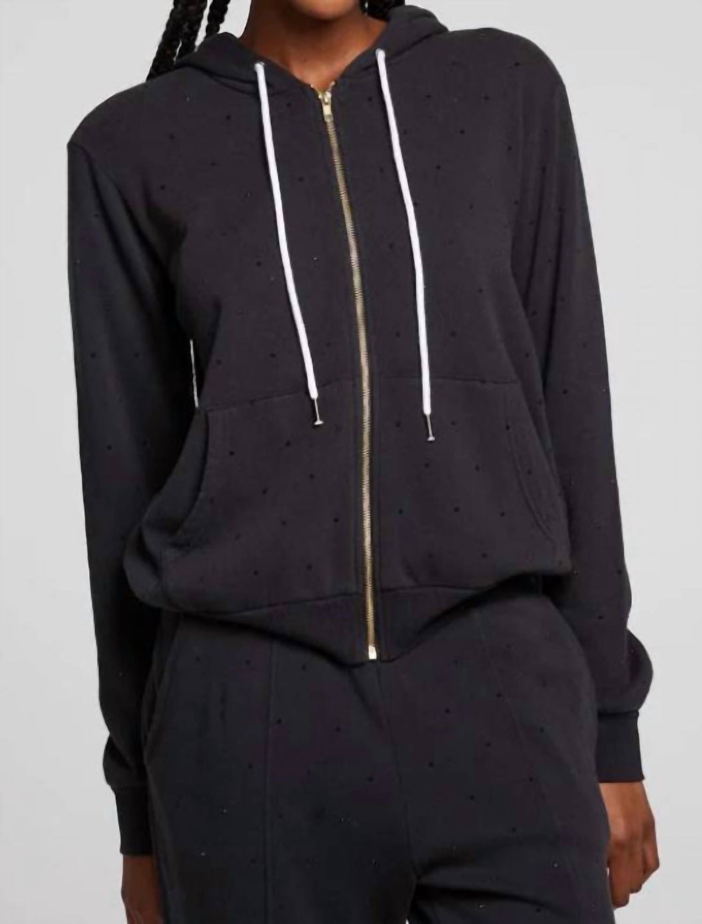 Lex Zip Up Hoodie In Licorice 7701882437692