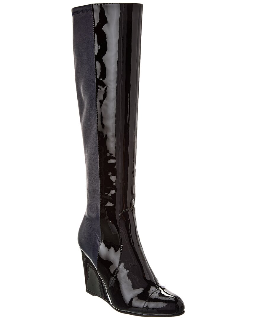 Stuart Weitzman Milla City Wedge Patent & Leather Knee-High Boot 7831961993276