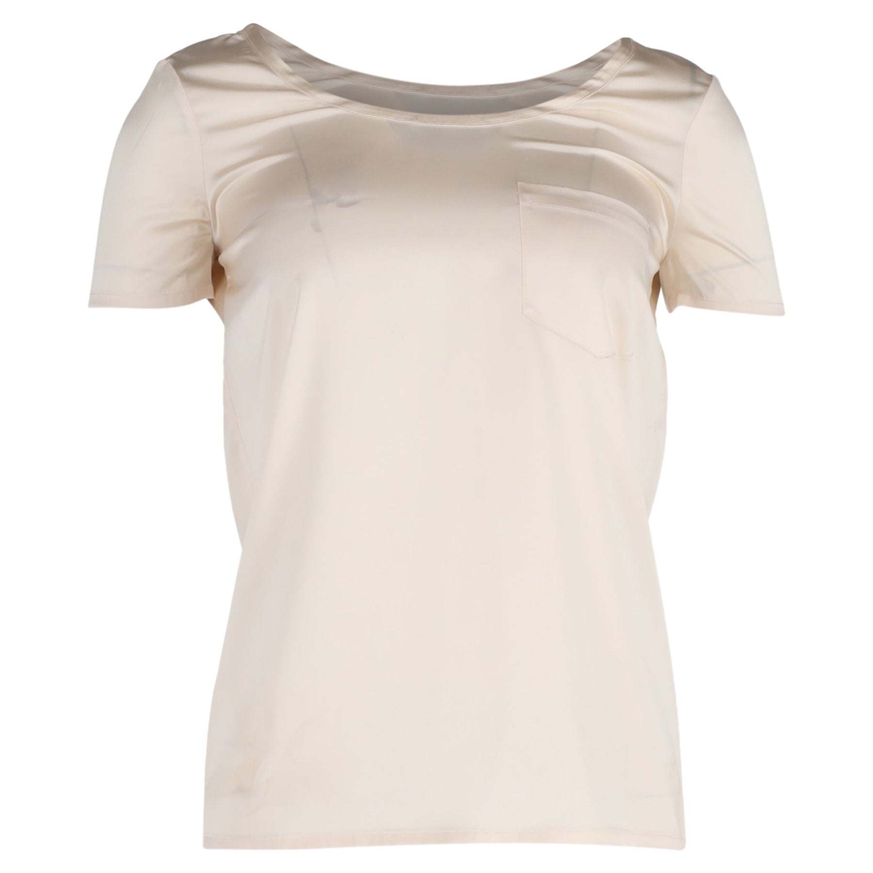 Saint Laurent T-shirt in Cream Silk