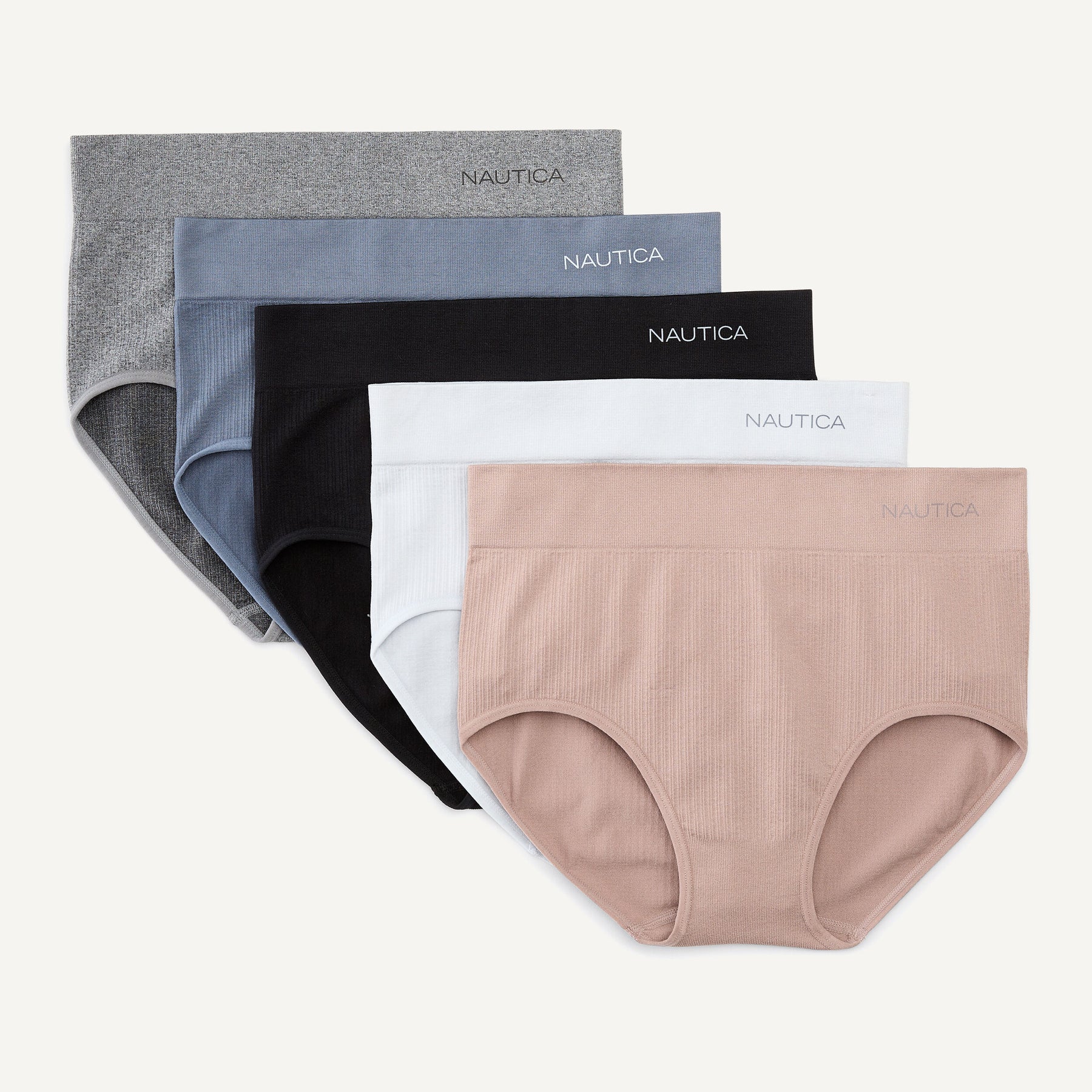 Nautica Womens Seamless Ribbed Brief, 5-Pack 7762824462396