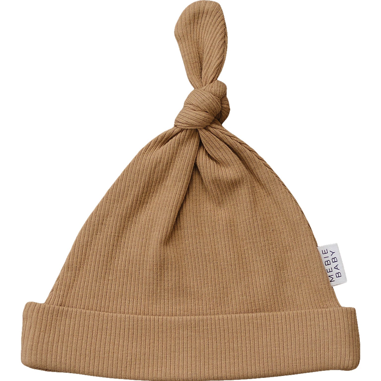 Mebie Baby Organic Cotton Ribbed Newborn Knot Hat | Cafe