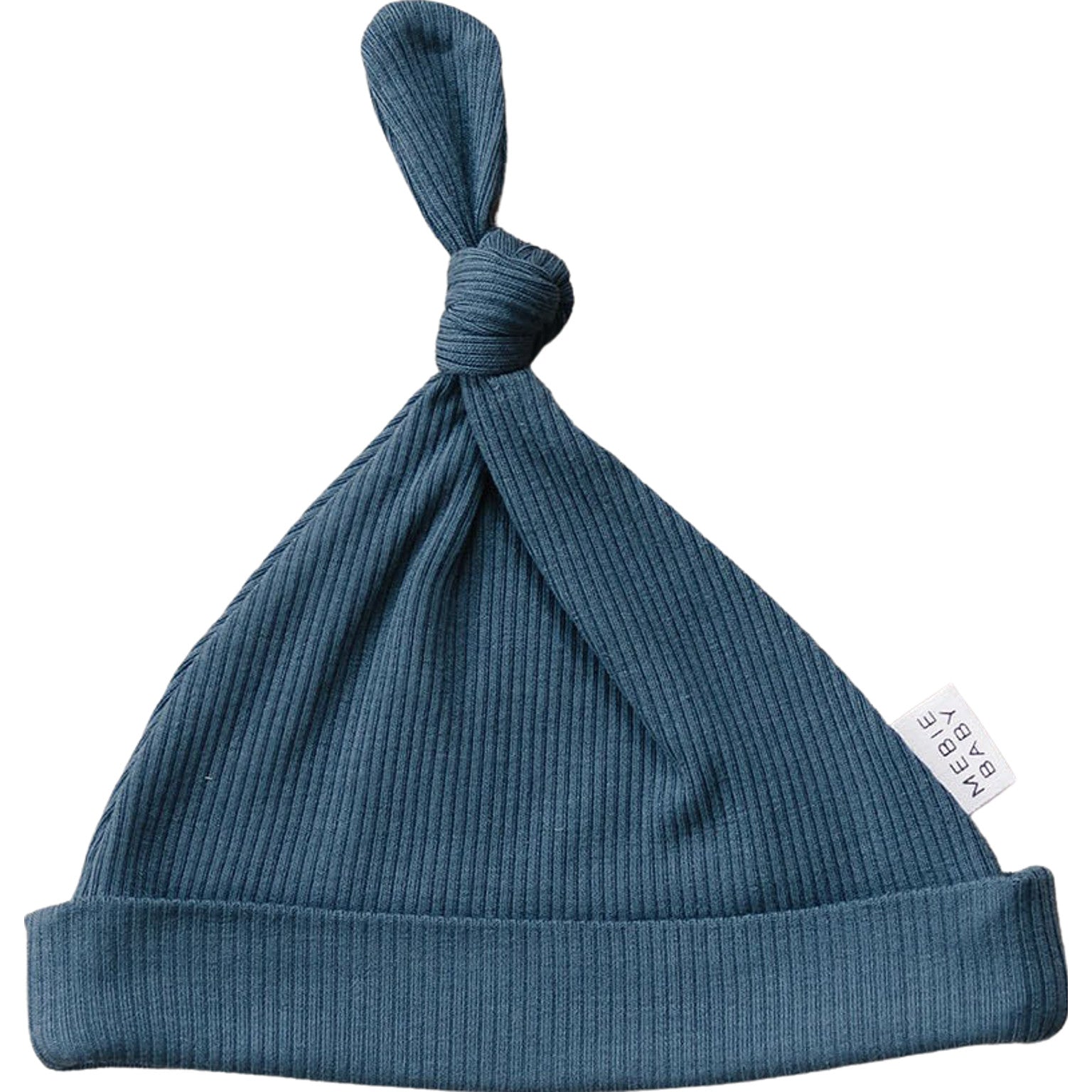 Mebie Baby Organic Cotton Ribbed Newborn Knot Hat | Navy