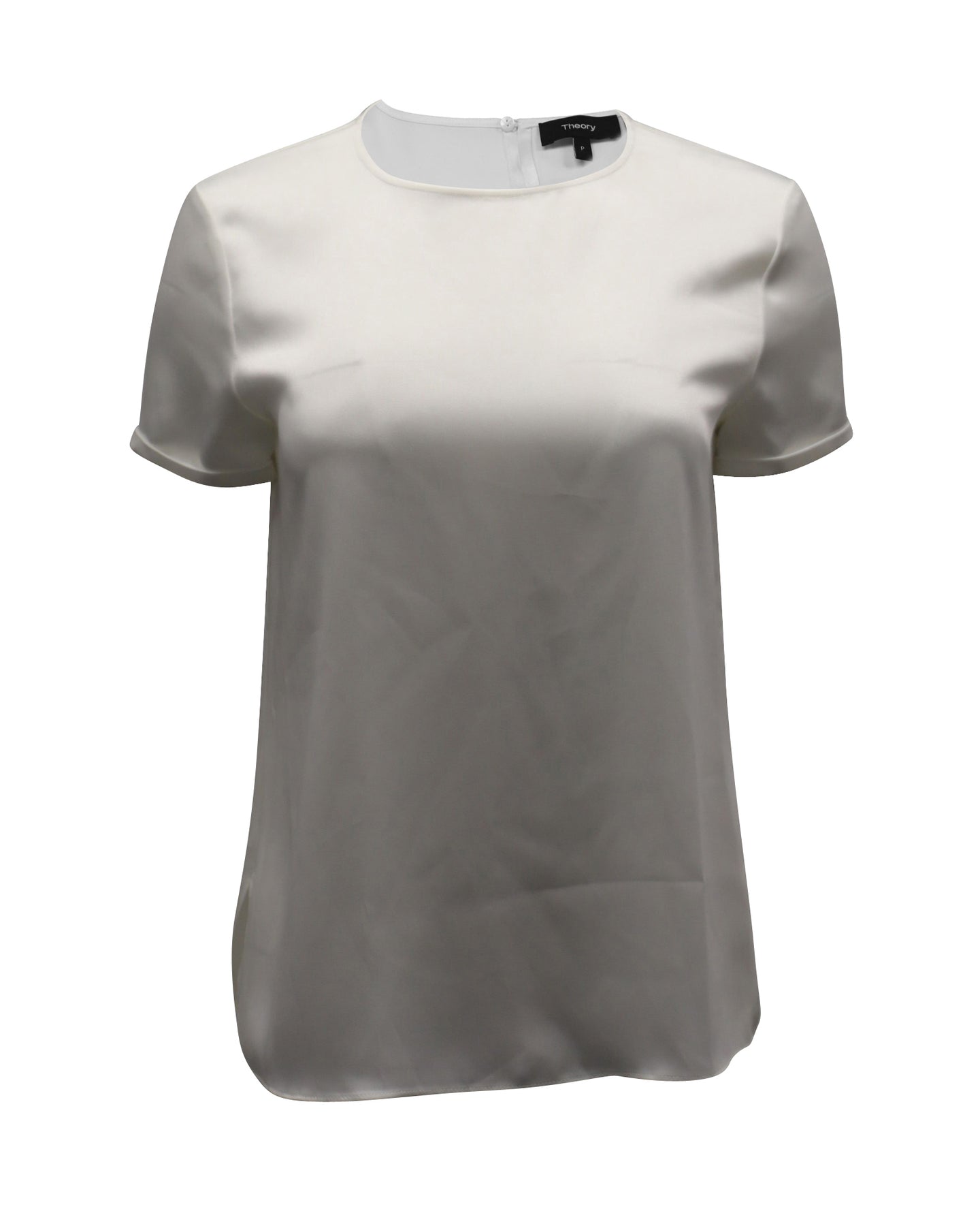 Theory Slim Tee Shirt in White Polyester Silk 7764857389116